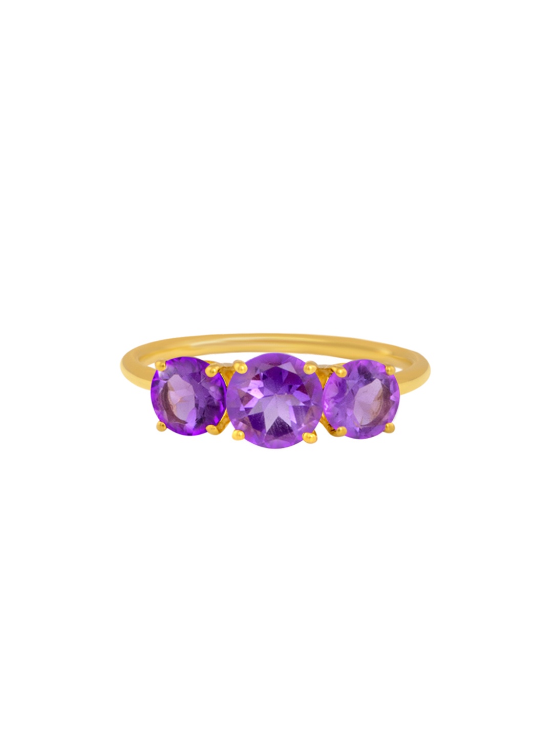 

TALISMAN Women Handcrafted Gold-Plated & Purple Amethyst-Studded Ring