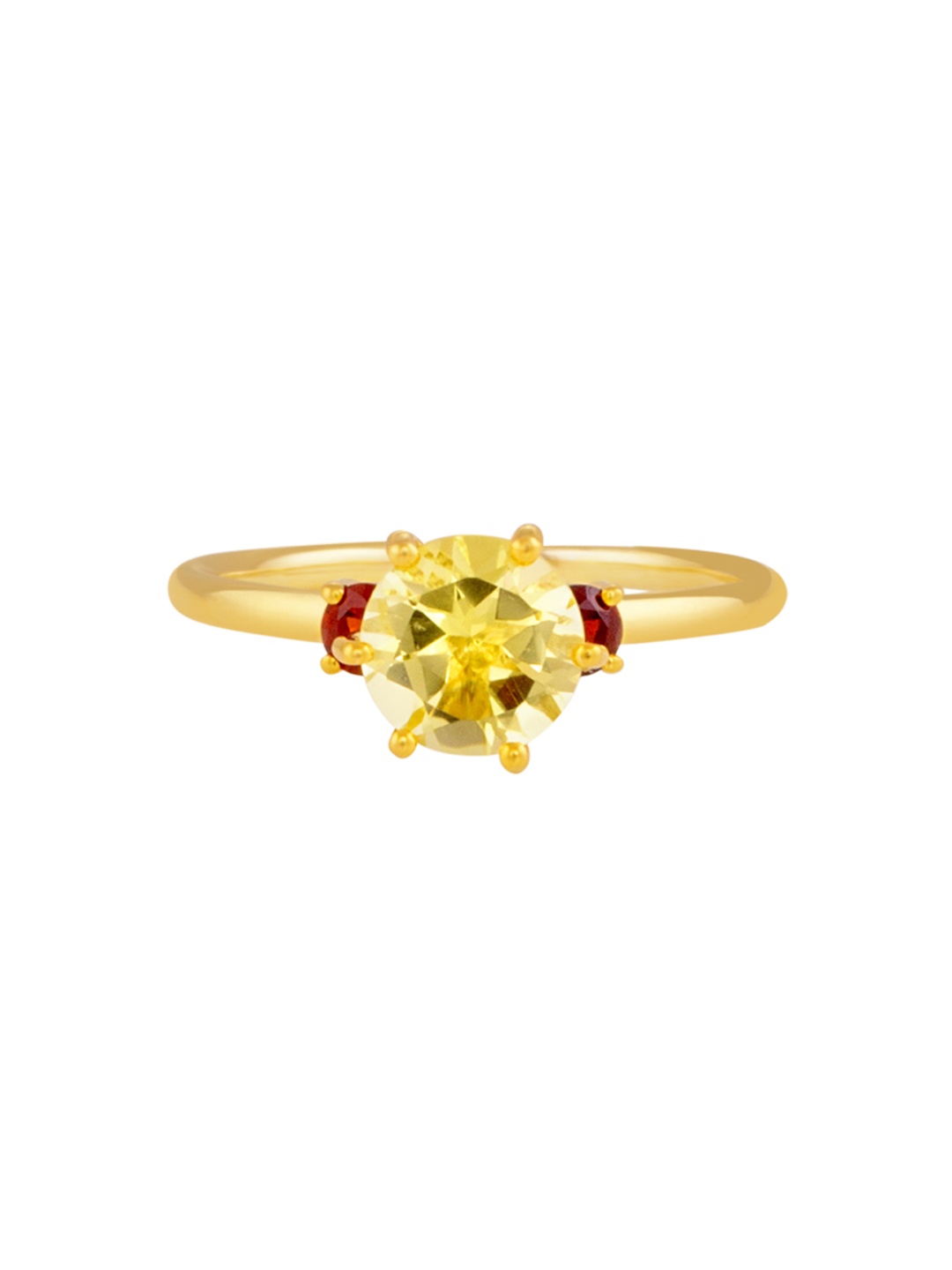 

TALISMAN Women Gold-Plated Quartz-Studded Handcrafted Ring