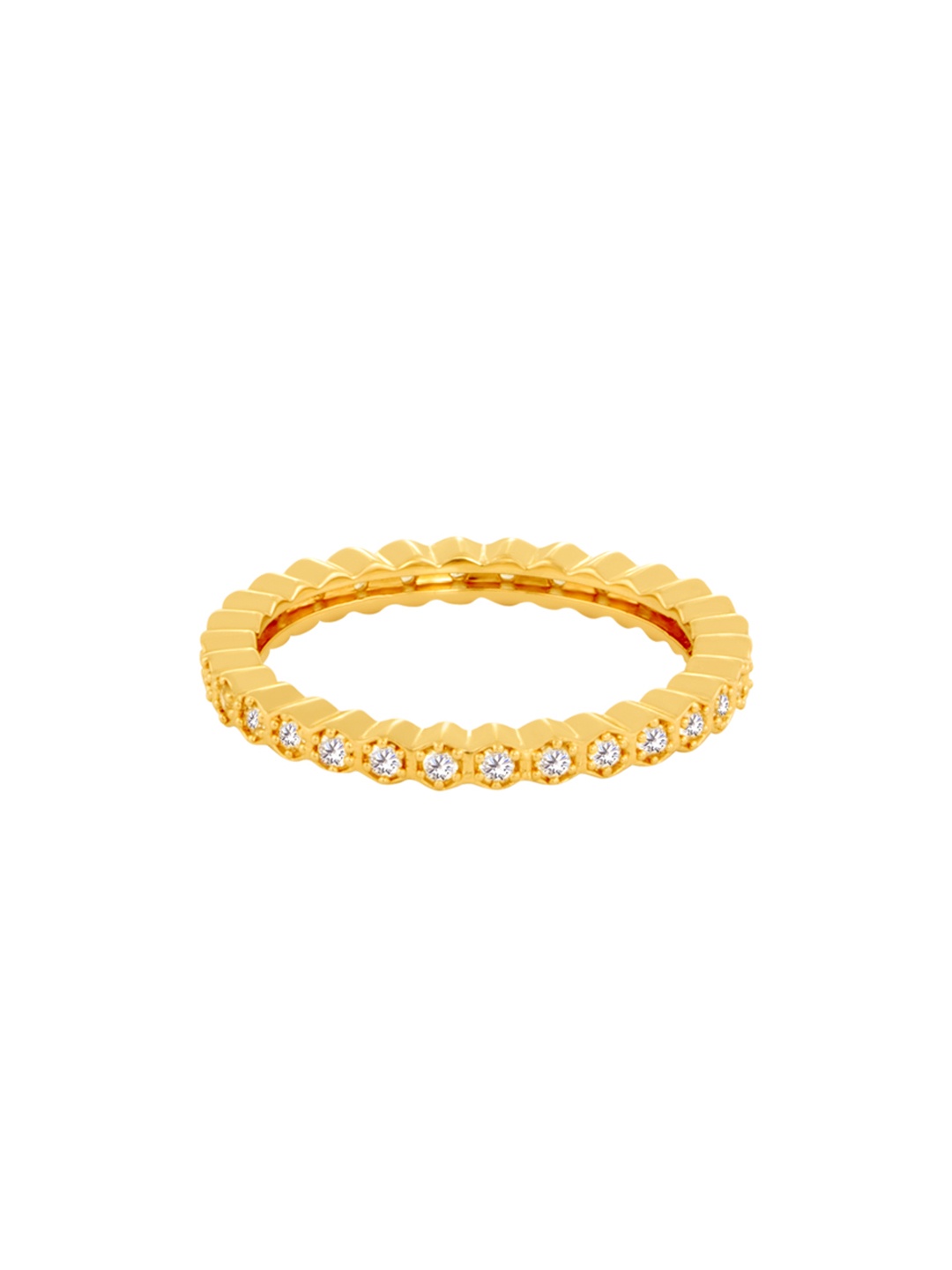 

TALISMAN Women Gold-Plated Cubic Zirconia-Studded Handcrafted Ring