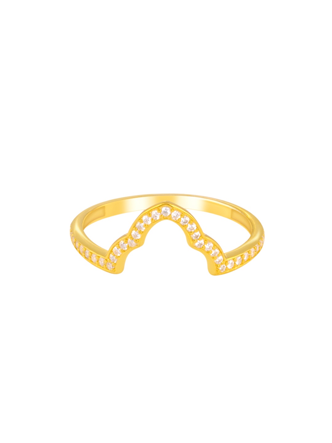 

TALISMAN Women Gold-Plated Cubic Zirconia-Studded Handcrafted Ring