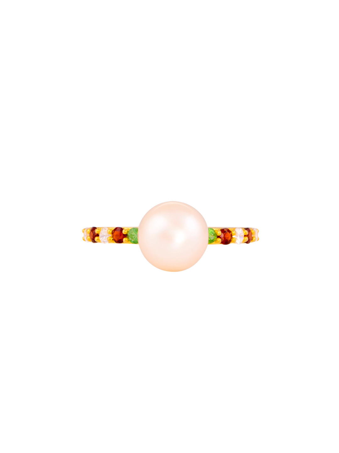 

TALISMAN Women Gold-Plated Pearl-Studded Handcrafted Ring