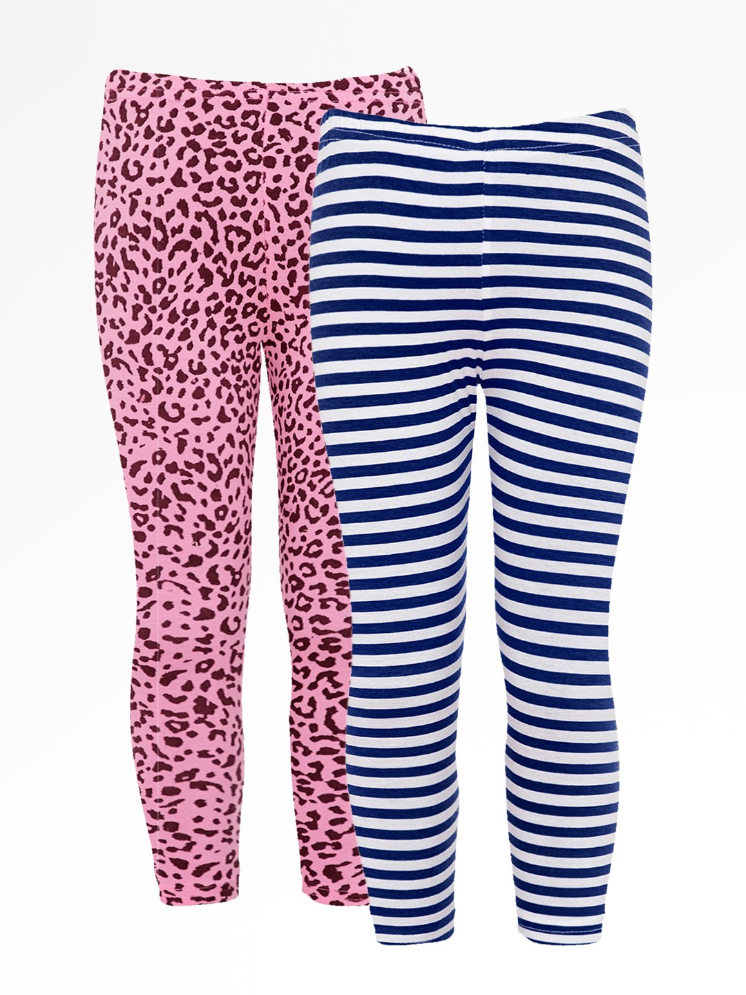 

Naughty Ninos Girls Pack of 2 Printed Ankle-Length Leggings, Blue