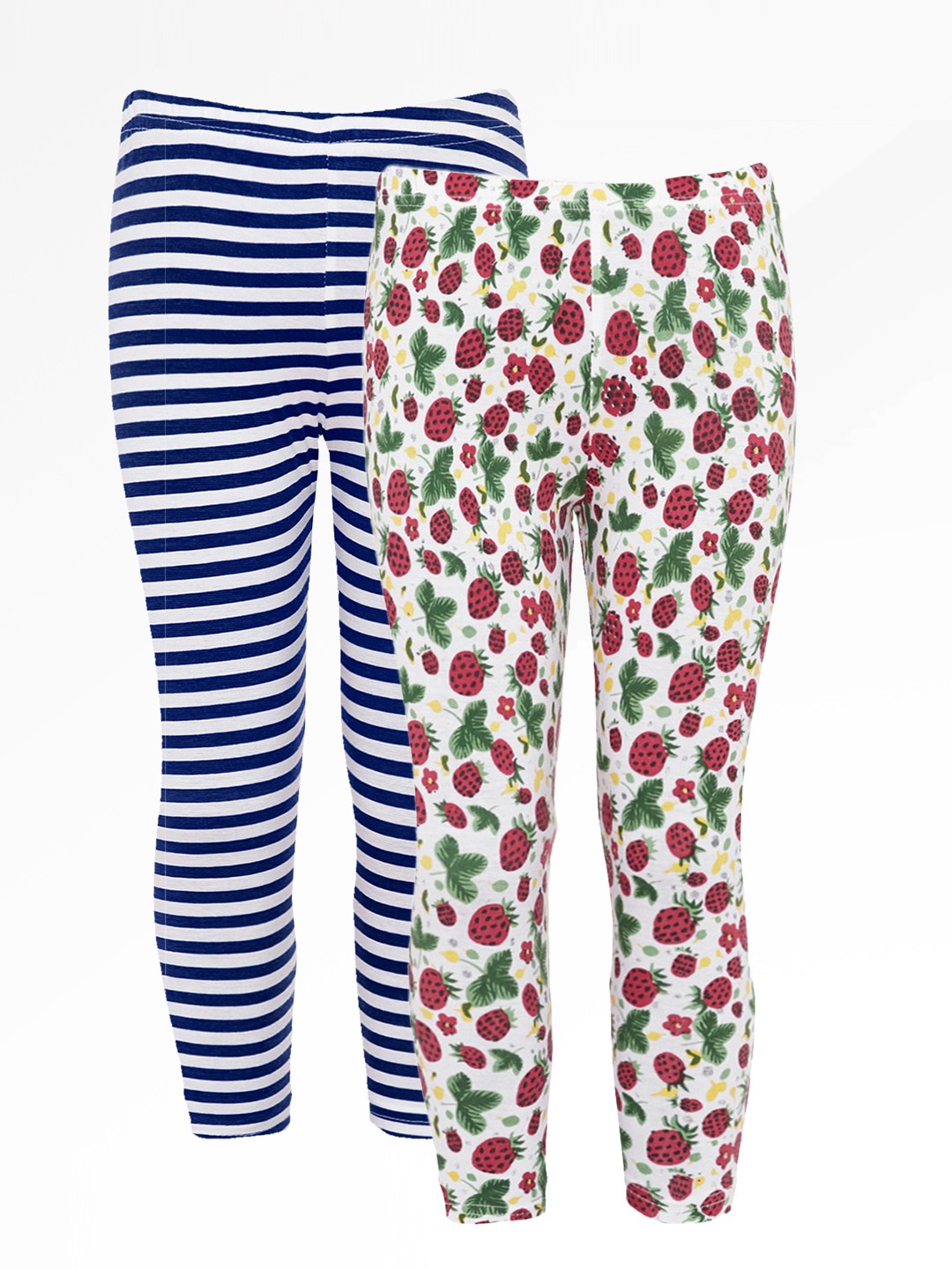 

Naughty Ninos Girls Pack of 2 Printed Ankle-Length Leggings, White