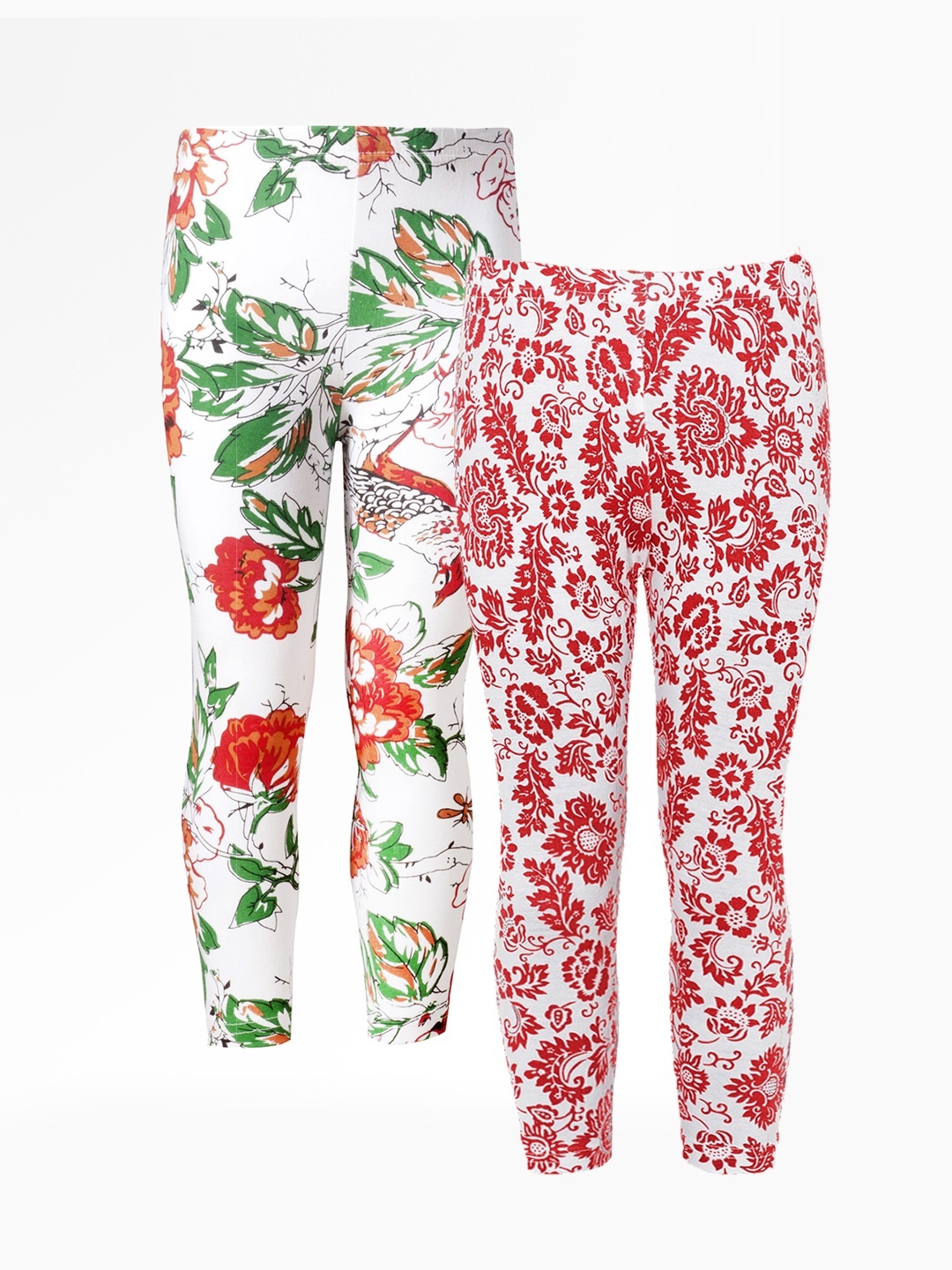 

Naughty Ninos Girls Pack of 2 Printed Ankle-Length Leggings, White