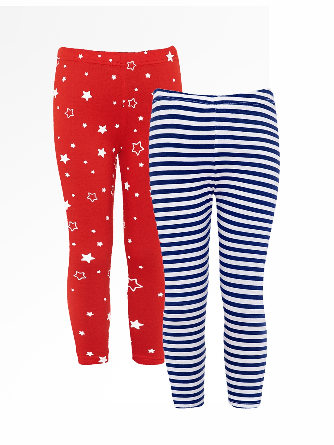 

Naughty Ninos Girls Pack of 2 Printed Ankle-Length Leggings, White