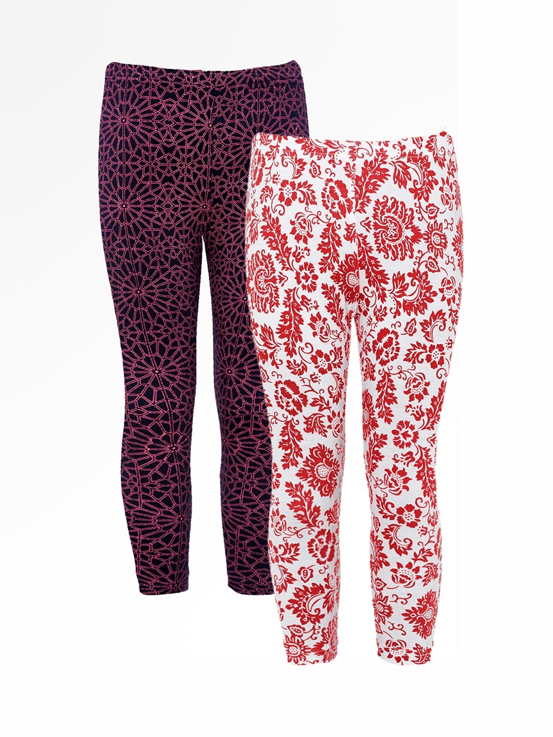 

Naughty Ninos Girls Pack of 2 Printed Ankle-Length Leggings, White