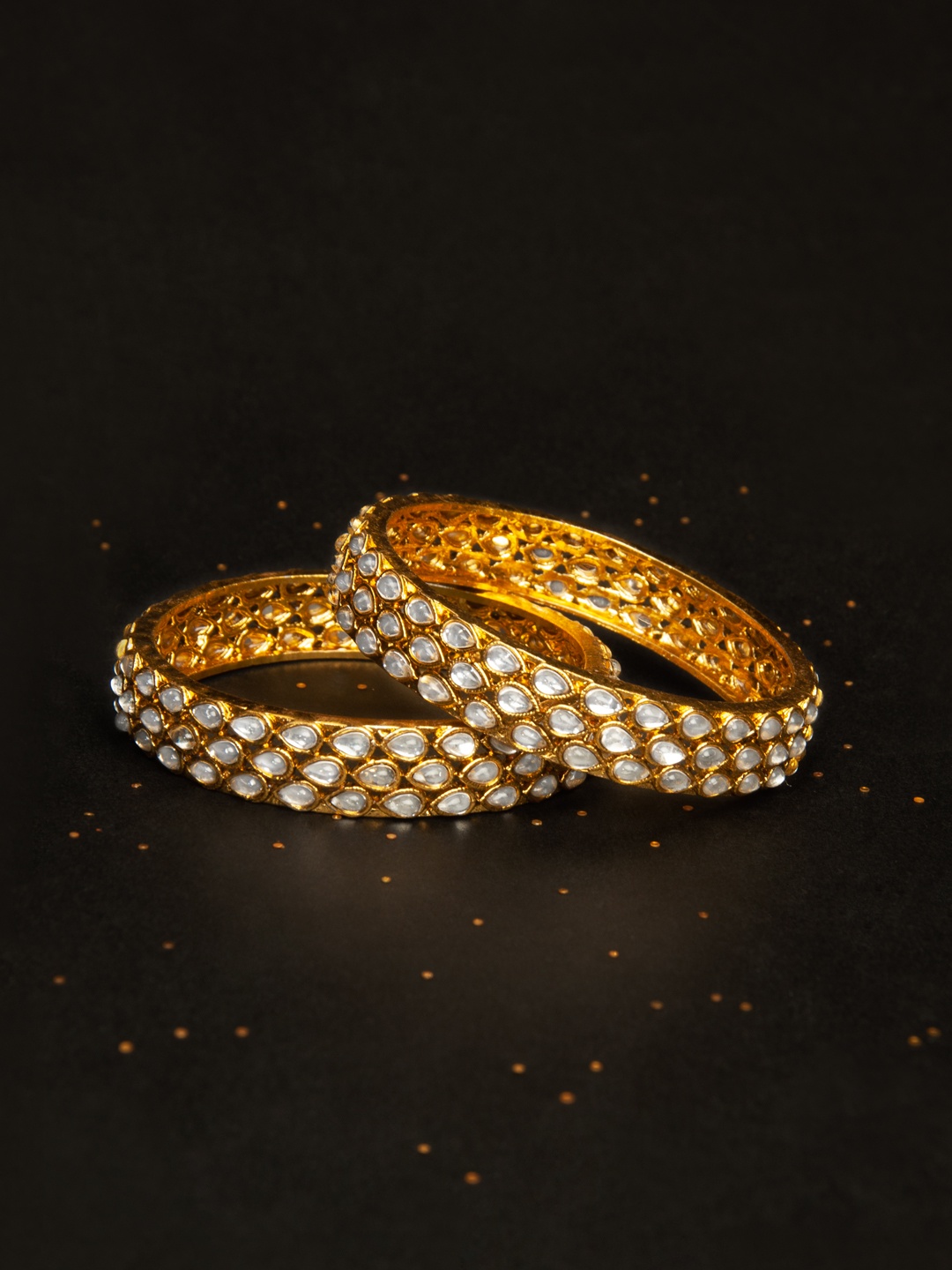 

Rubans Gold-Plated Handcrafted Set of 2 Bangles