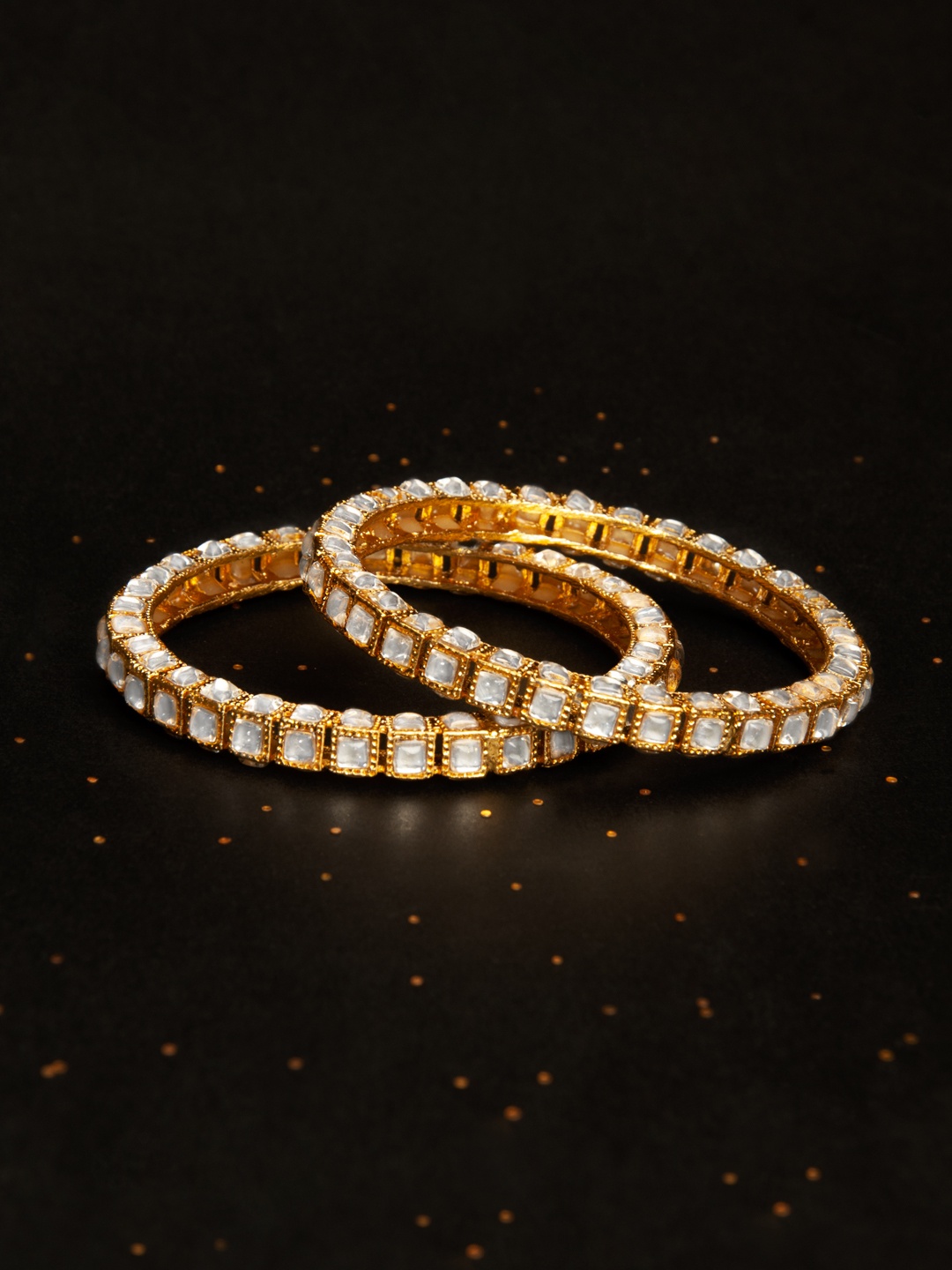 

Rubans Gold-Plated Kundan Handcrafted Set of 2 Bangles