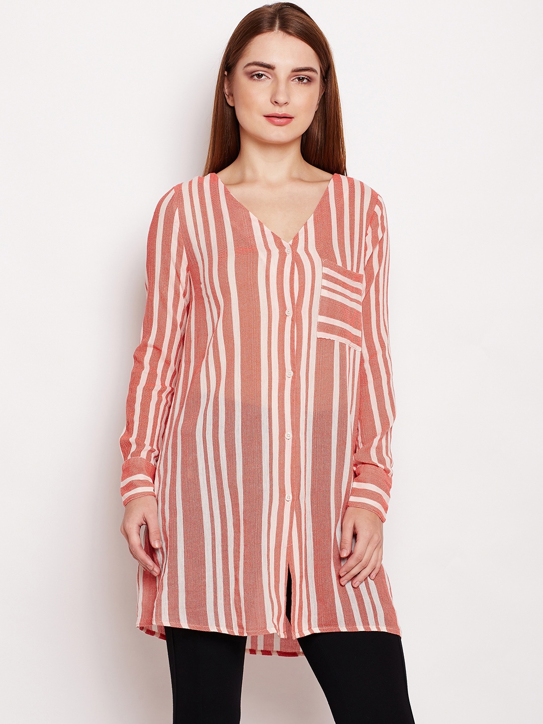 

Oxolloxo Coral Striped Tunic