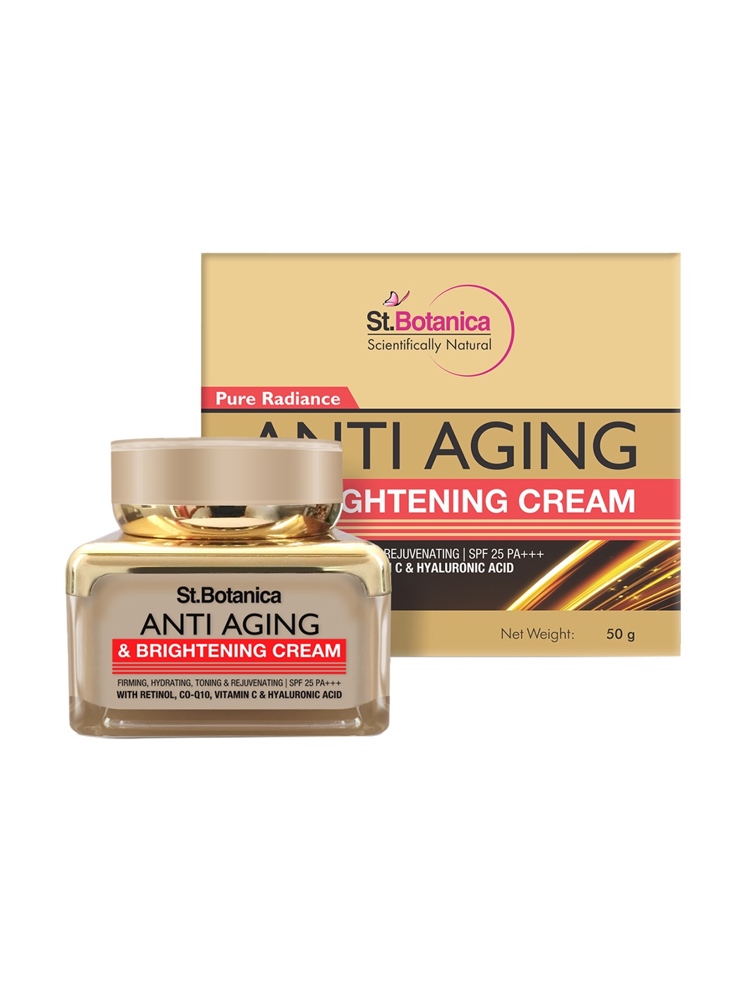 

St.Botanica Pure Radiance Anti Aging & Face Brightening Cream 50 gm, Gold