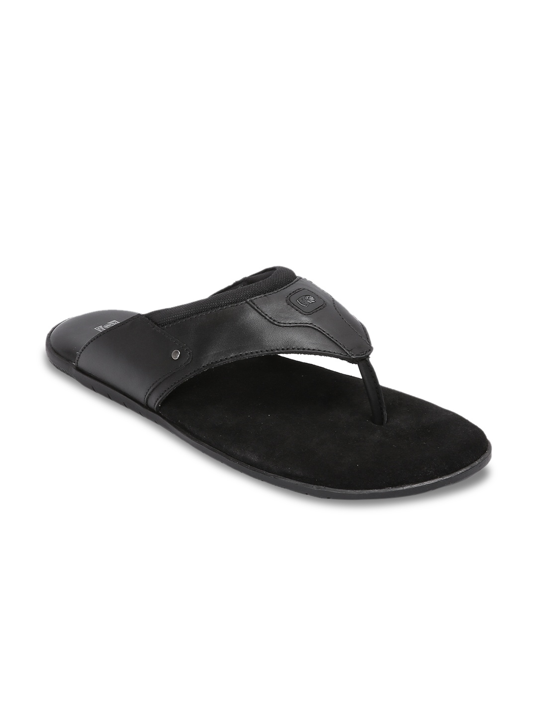 

Red Chief Men Black Leather Comfort Sandals