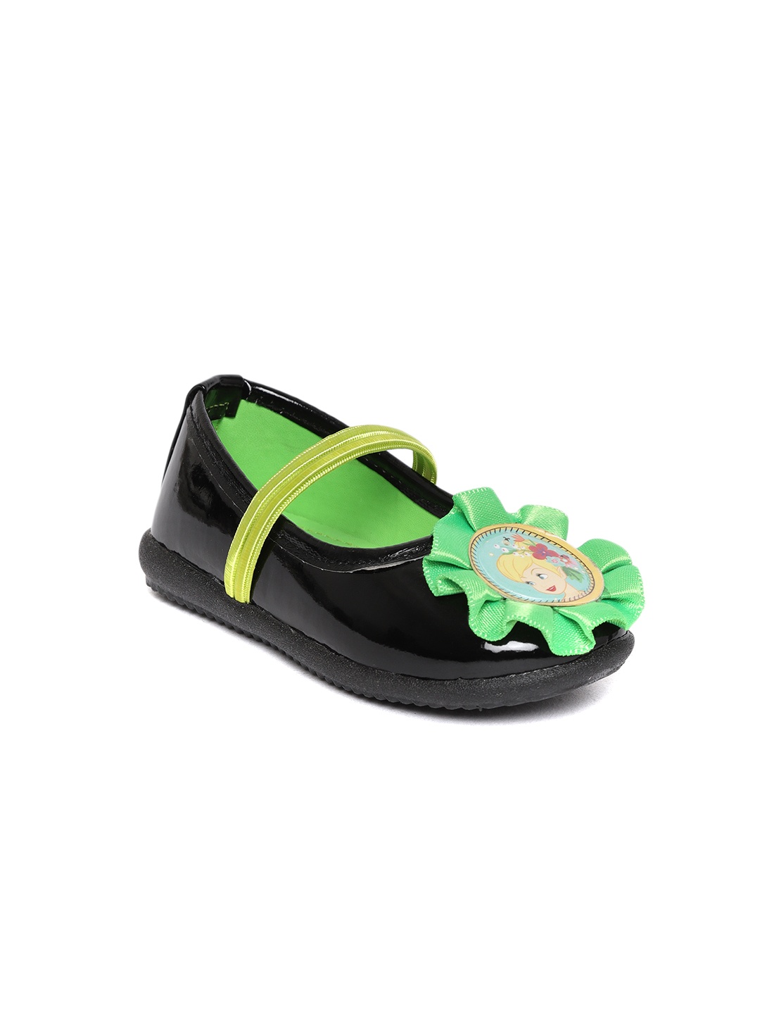 

toothless Girls Disney Princess Tinker Bell Printed Ballerinas, Black