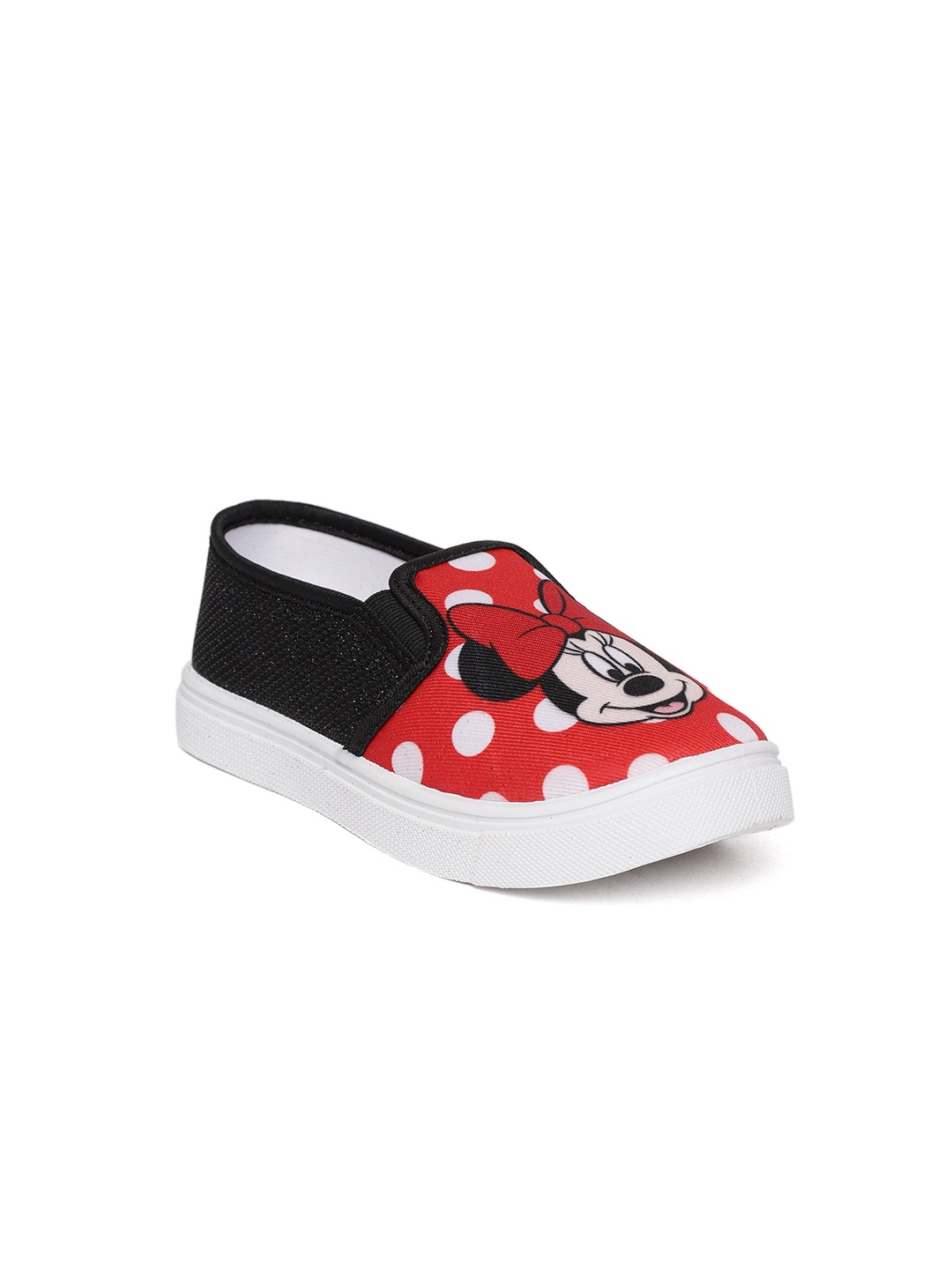 

toothless Red & Black Disney Minnie Printed Slip-On Sneakers