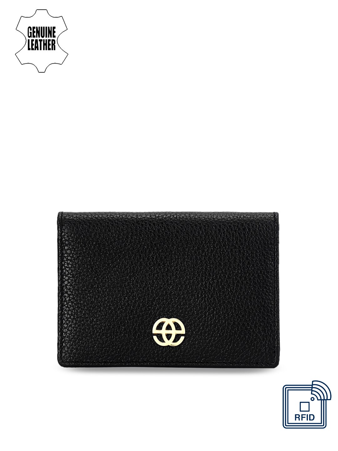 

Eske Men Black Solid Leather Card Holder