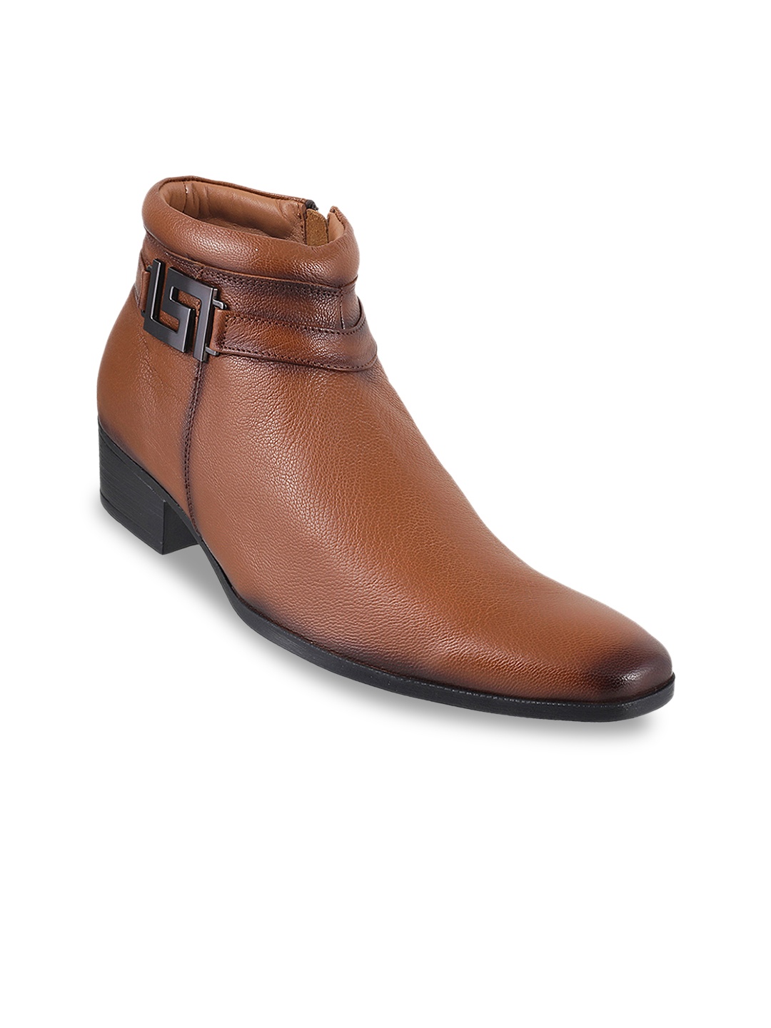 

Mochi Men Tan Brown Leather Boots