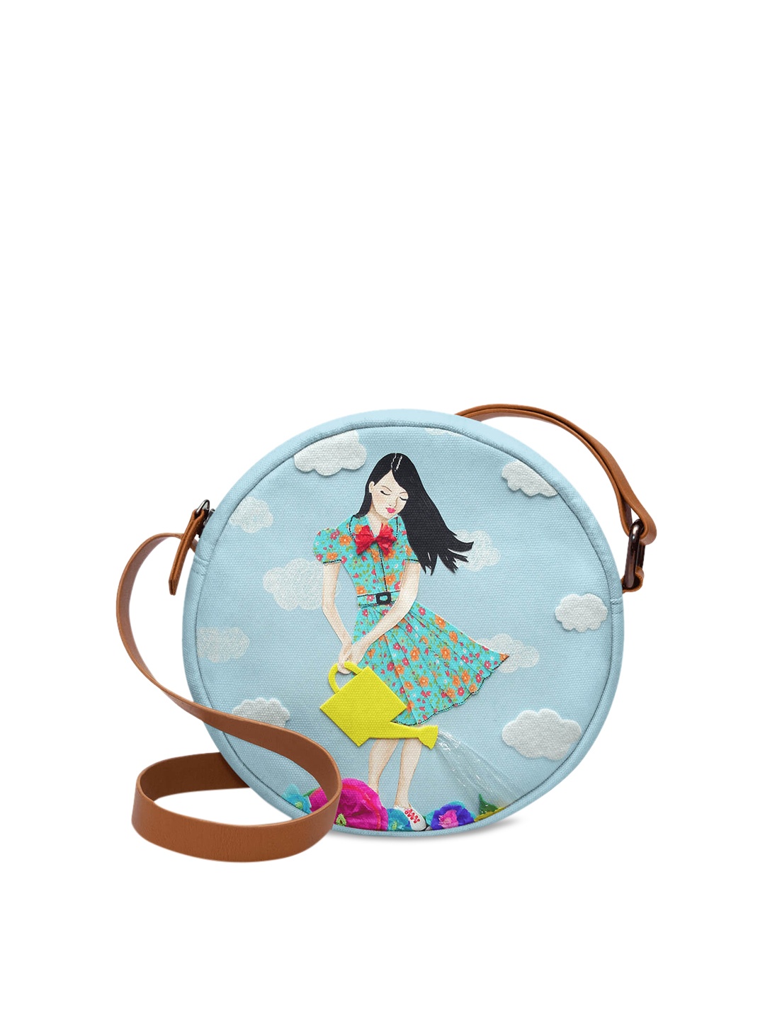 

DailyObjects Blue & White Printed Sling Bag
