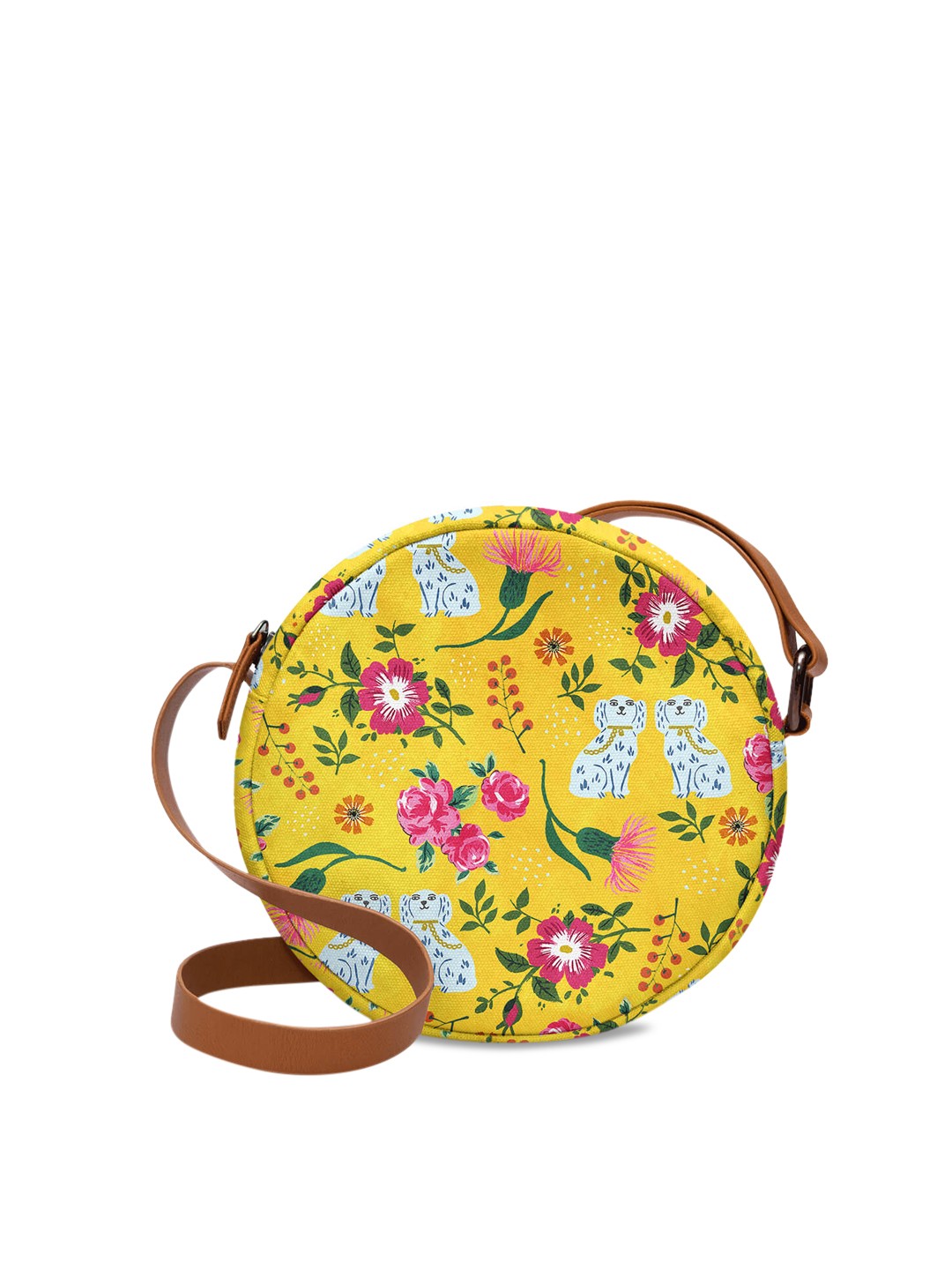

DailyObjects Yellow & Pink Printed Sling Bag