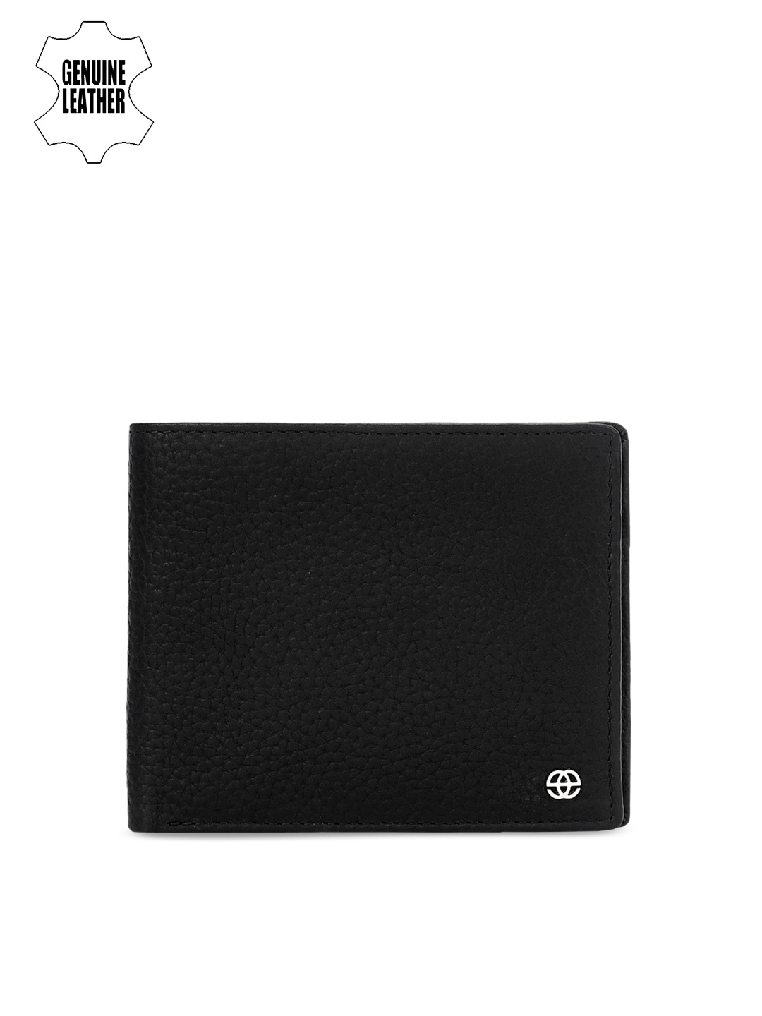 

Eske Men Black Textured Two Fold Leather Wallet
