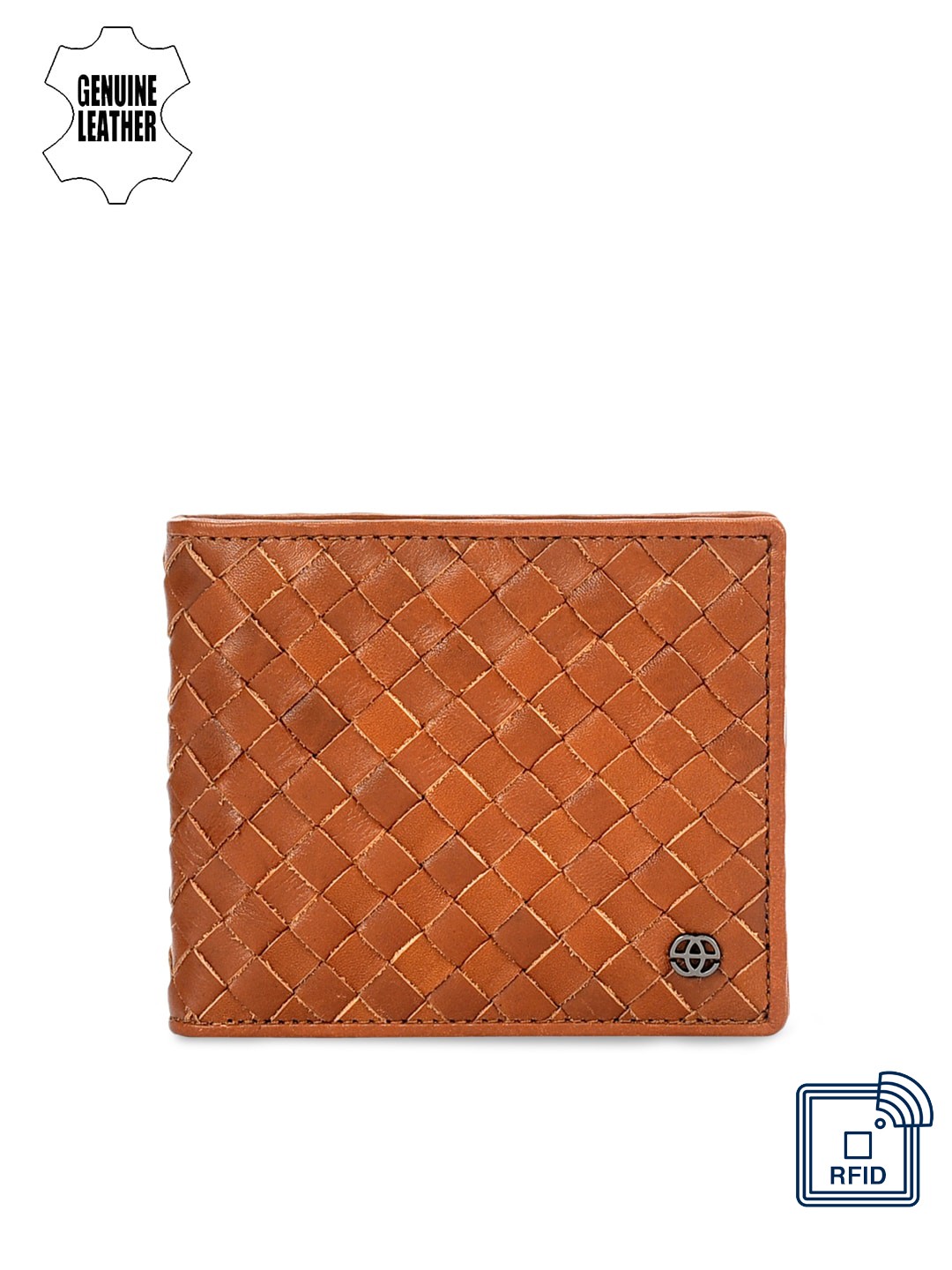 

Eske Men Tan Brown Textured Two Fold Leather Wallet
