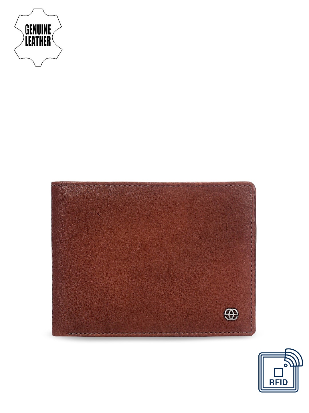 

Eske Men Brown Solid Two Fold Leather Wallet