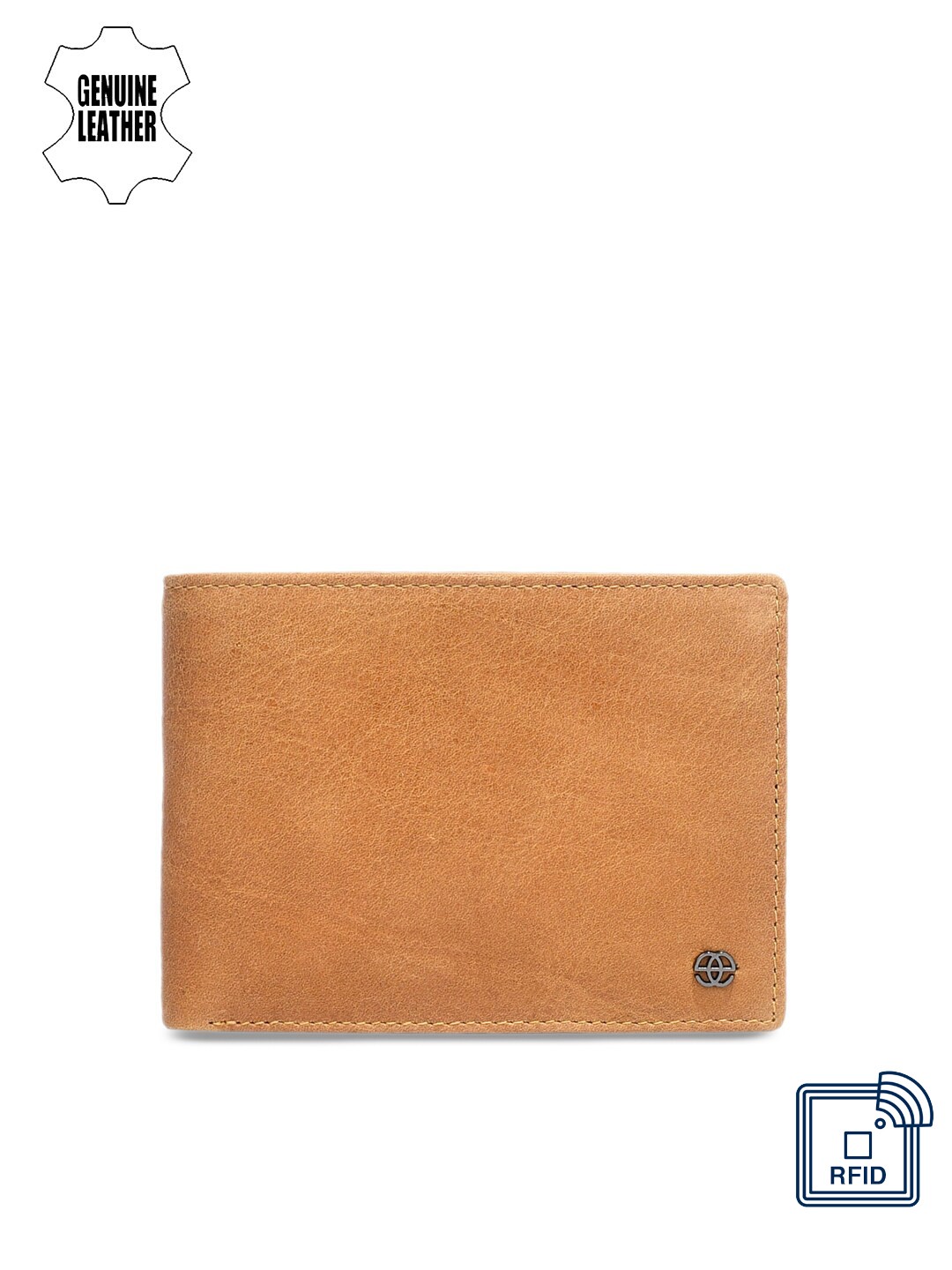 

Eske Men Brown Solid Two Fold Leather Wallet