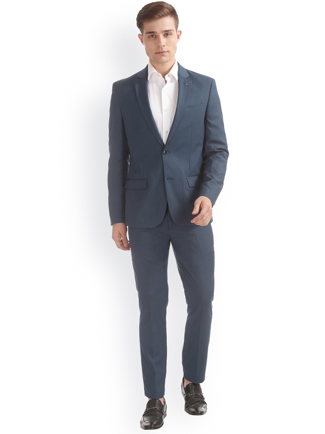 

Arrow New York Men Blue Solid Single-Breasted Formal Slim Fit Suit