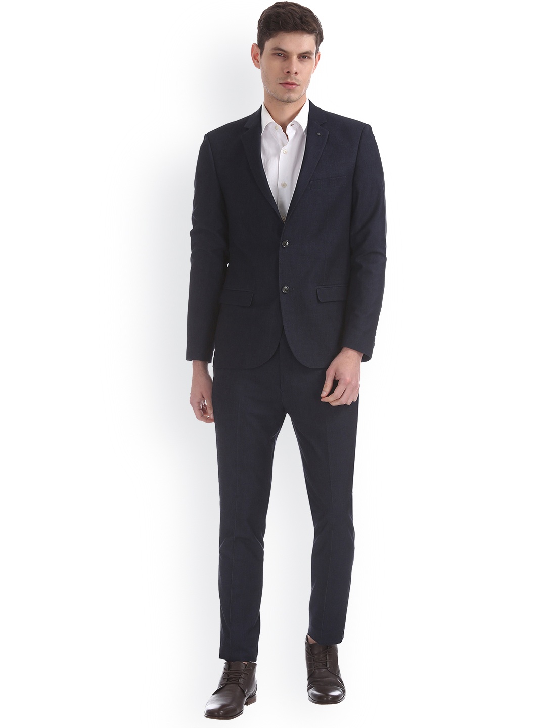 

Arrow New York Men Blue Solid Single-Breasted Formal Suit