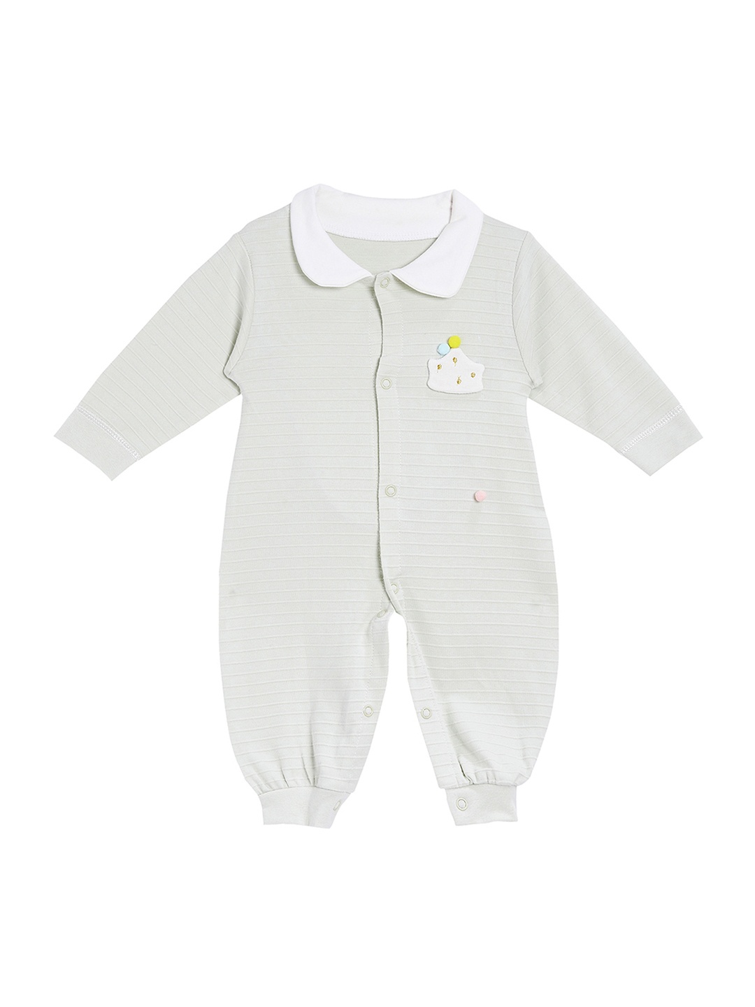 

Camey Infant Grey Striped Romper