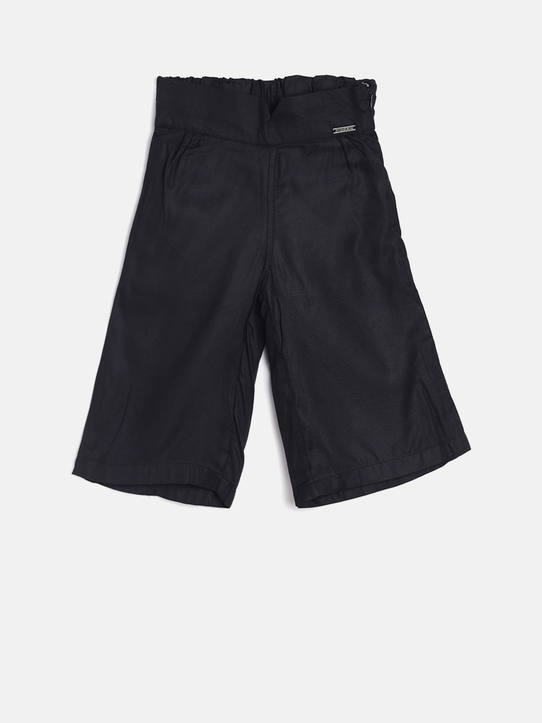 

Gini and Jony Girls Black Regular Fit Self-Striped Culottes