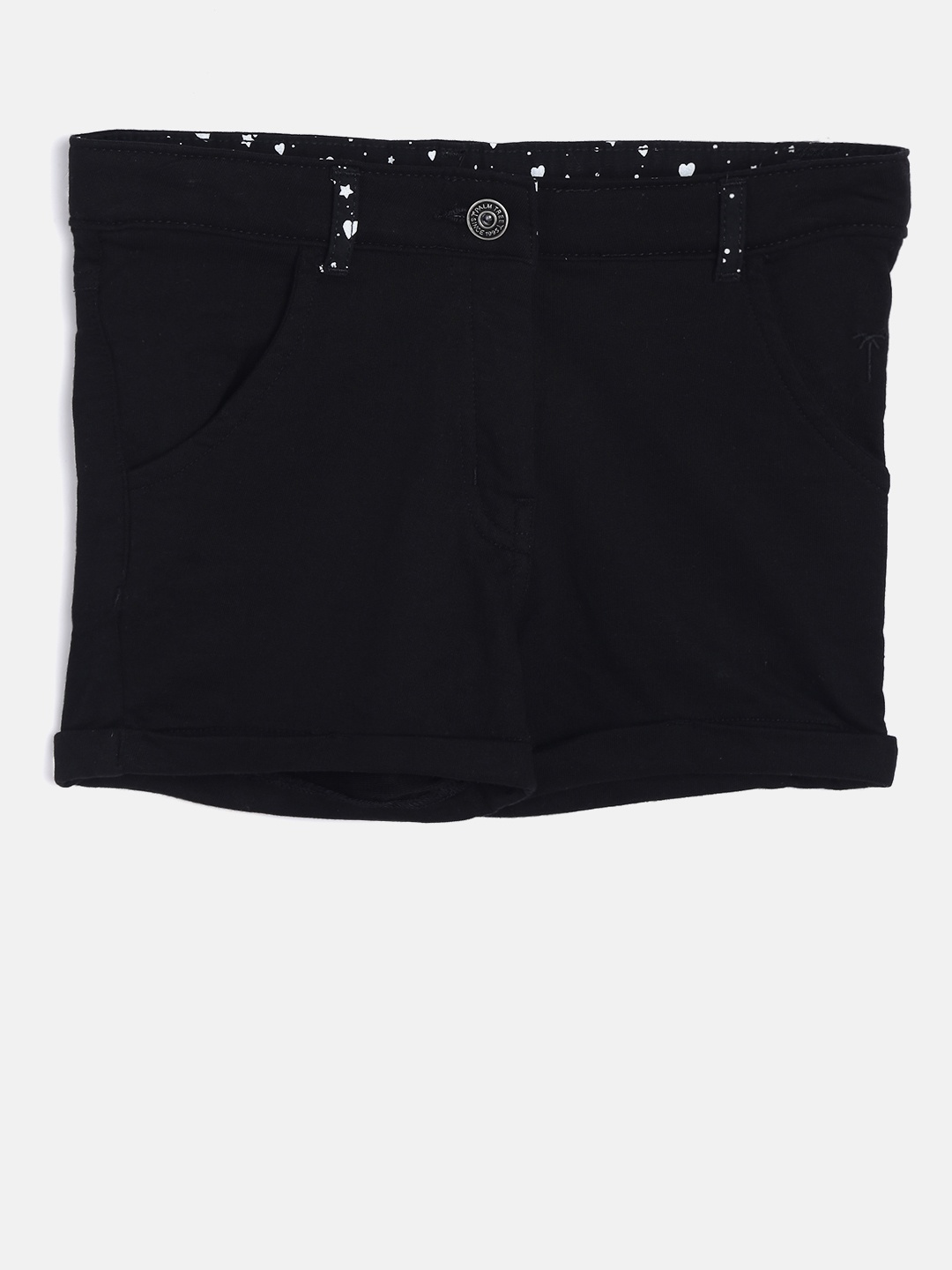 

Palm Tree Girls Black Solid Regular Shorts