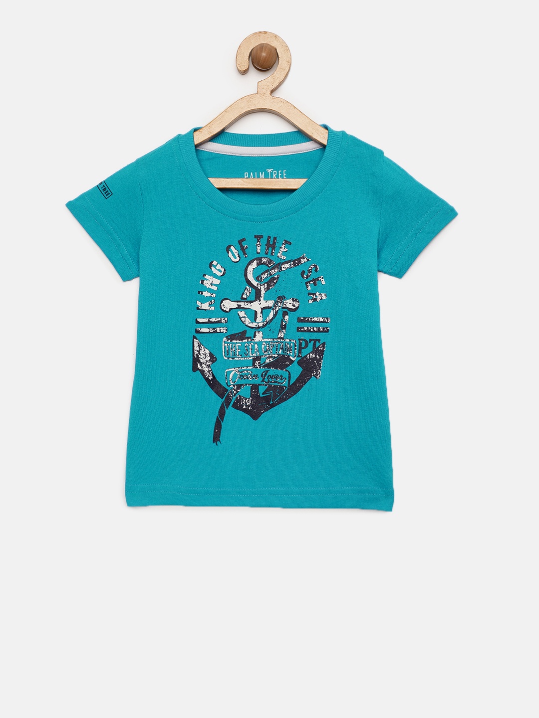 

Gini and Jony Palm Tree Boys Blue Printed Round Neck T-shirt