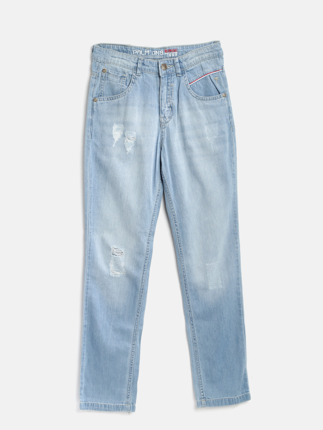 

Gini and Jony Boys Blue Slim Fit Mid-Rise Mildly Distressed Jeans