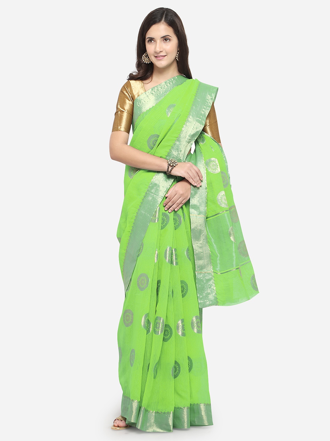 

Rajnandini Green Pure Cotton Woven Design Kota Saree