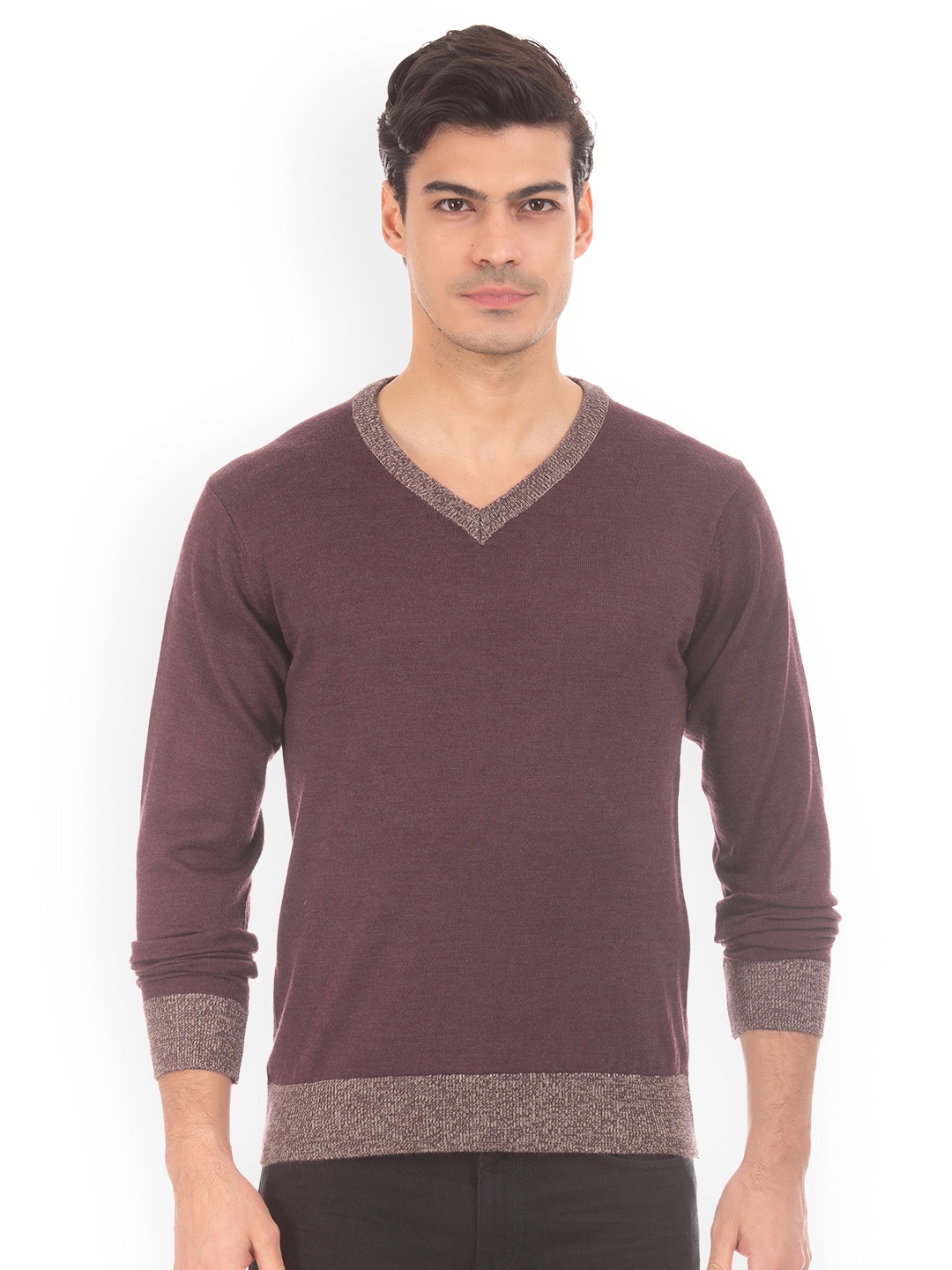 

Arrow Men Brown Solid Sweater