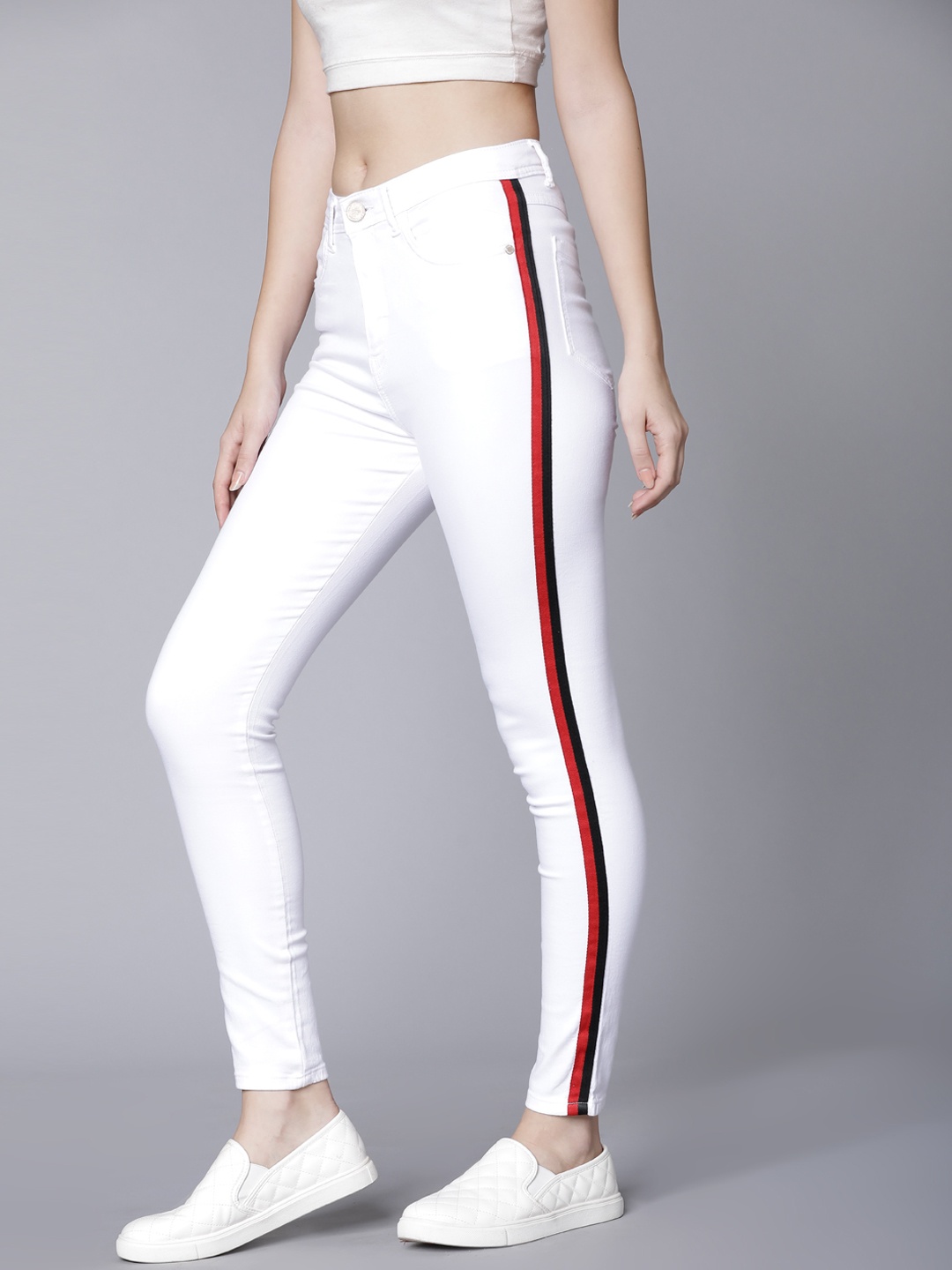 

Tokyo Talkies Women White Super Skinny Fit Mid-Rise Clean Look Jeans