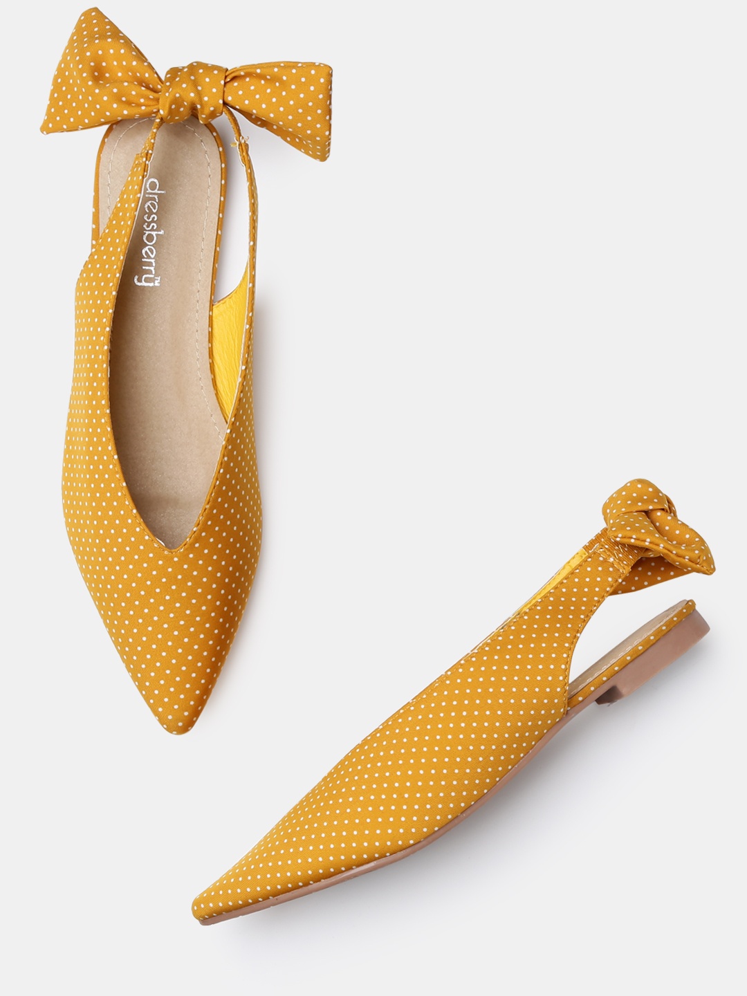 

DressBerry Women Yellow Printed Mules