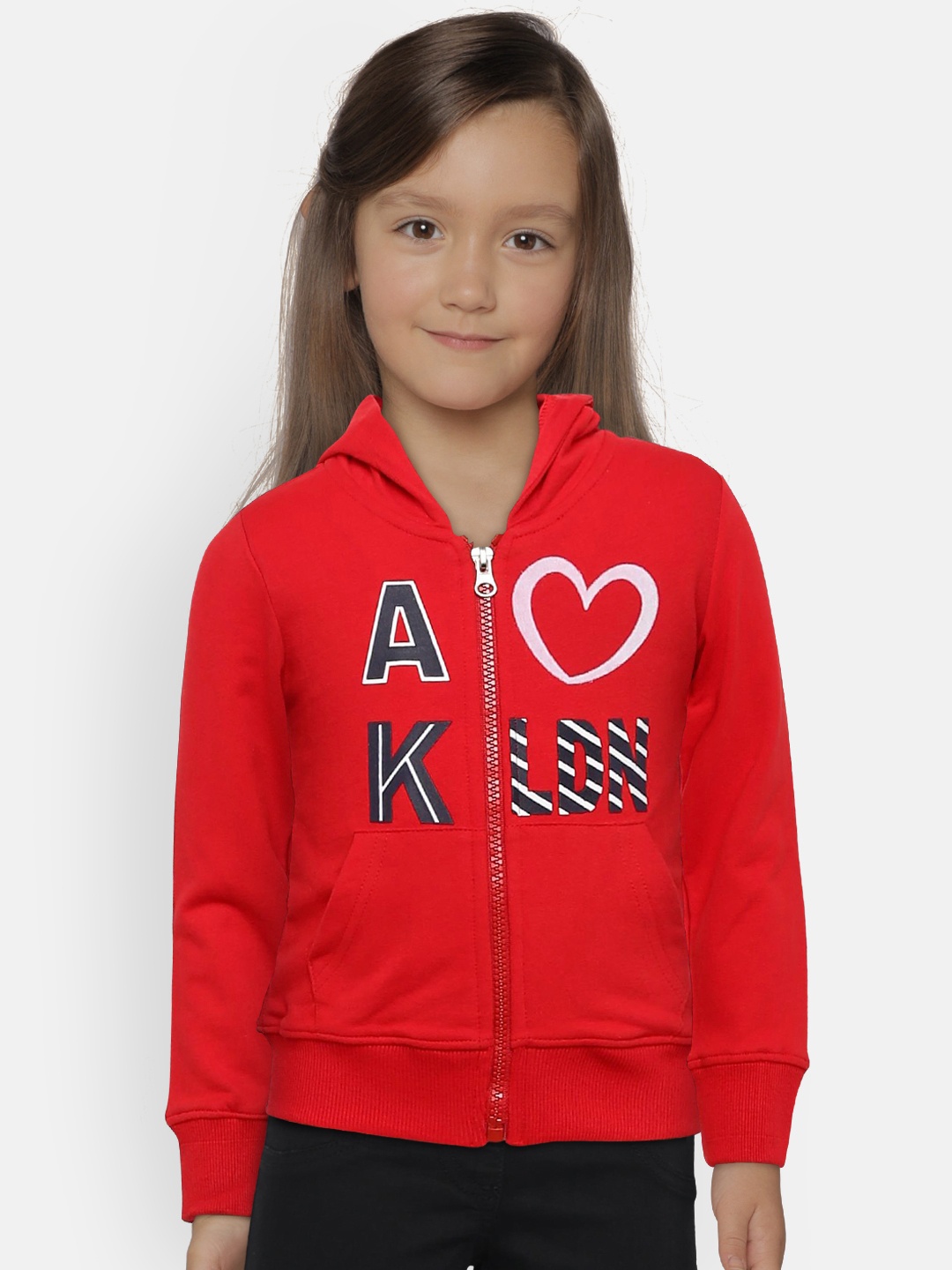 

Adams kids Girls Red Printed Hooded Sweatshirt