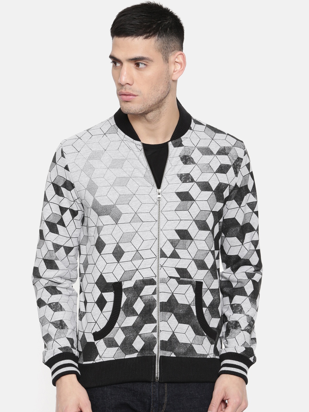 

Pepe Jeans Men Black & Grey Printed Sweatshirt