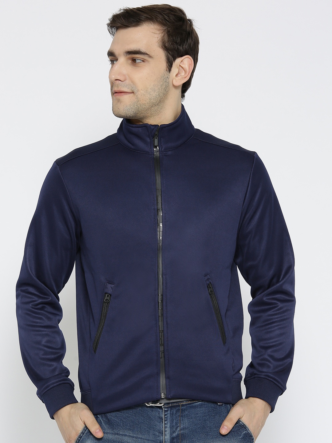 

Pepe Jeans Men Navy Blue Solid Jacket