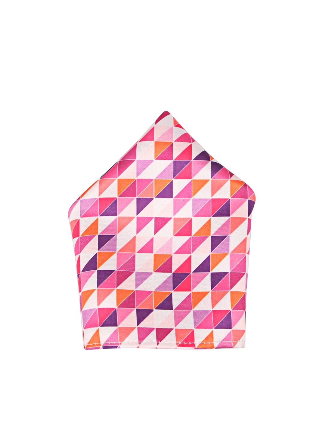 

Blacksmith Men Multicoloured Geometric Pocket Square, Pink