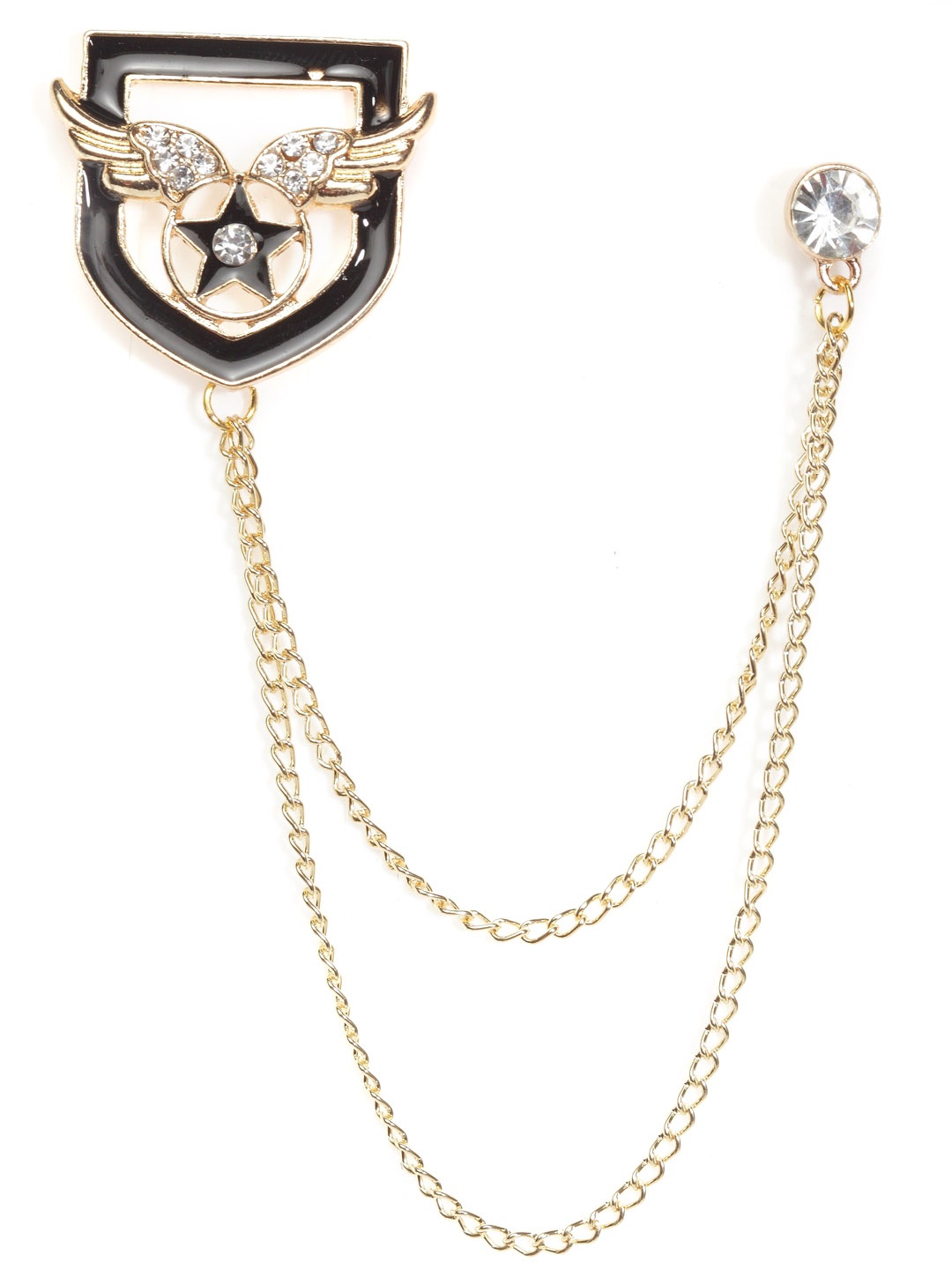 

Alvaro Castagnino Men Gold-Toned & Black Brooch