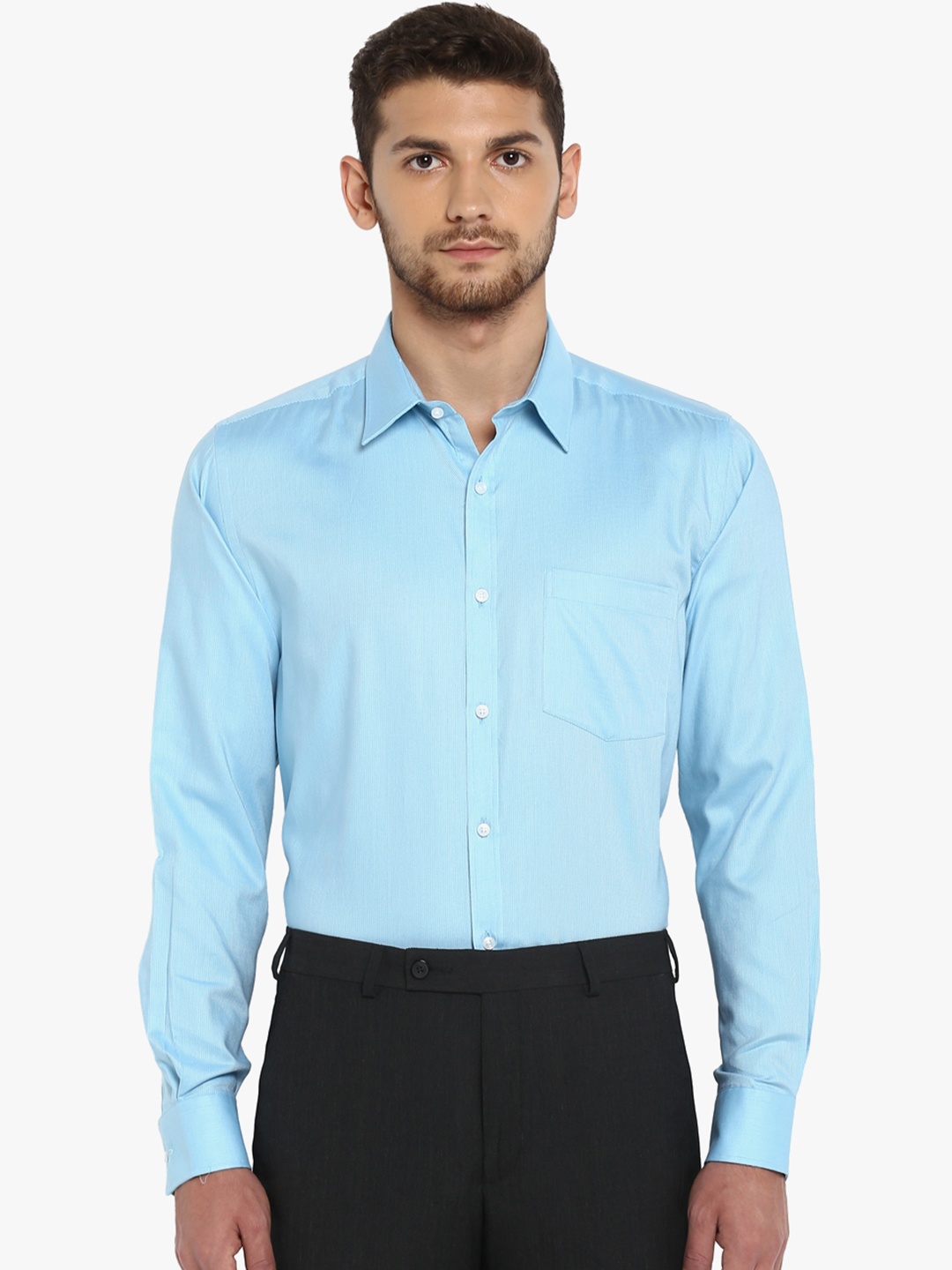 

Park Avenue Men Blue Slim Fit Solid Formal Shirt