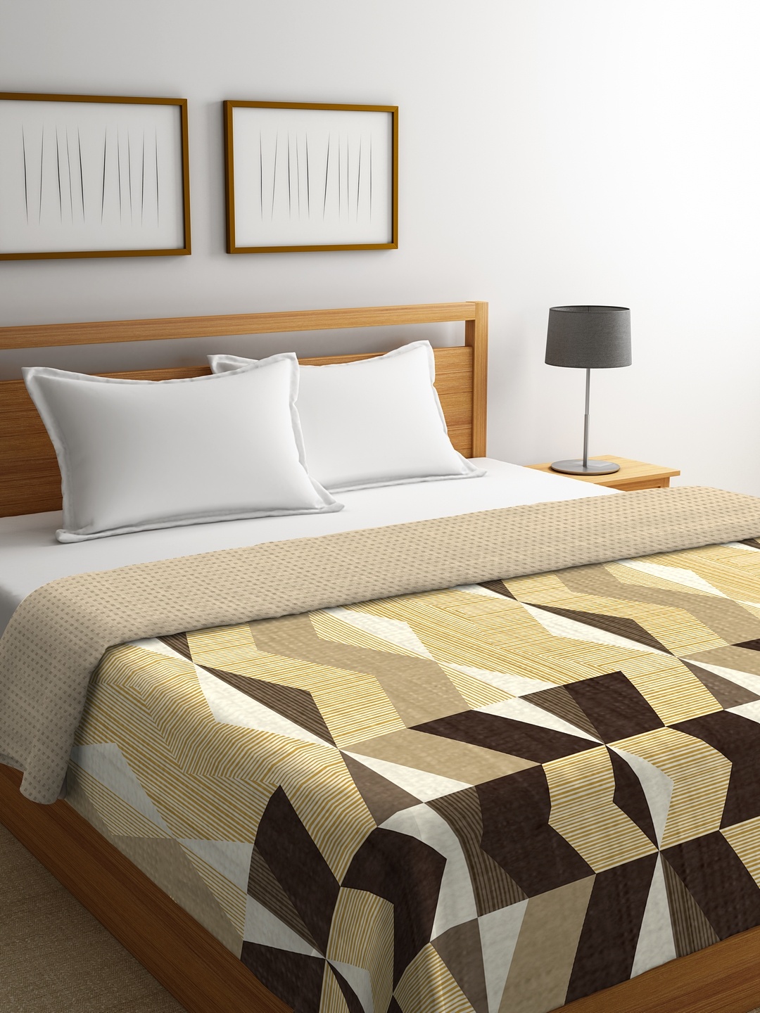 

Portico New York Brown & White Geometric 120 GSM Double Bed Comforter