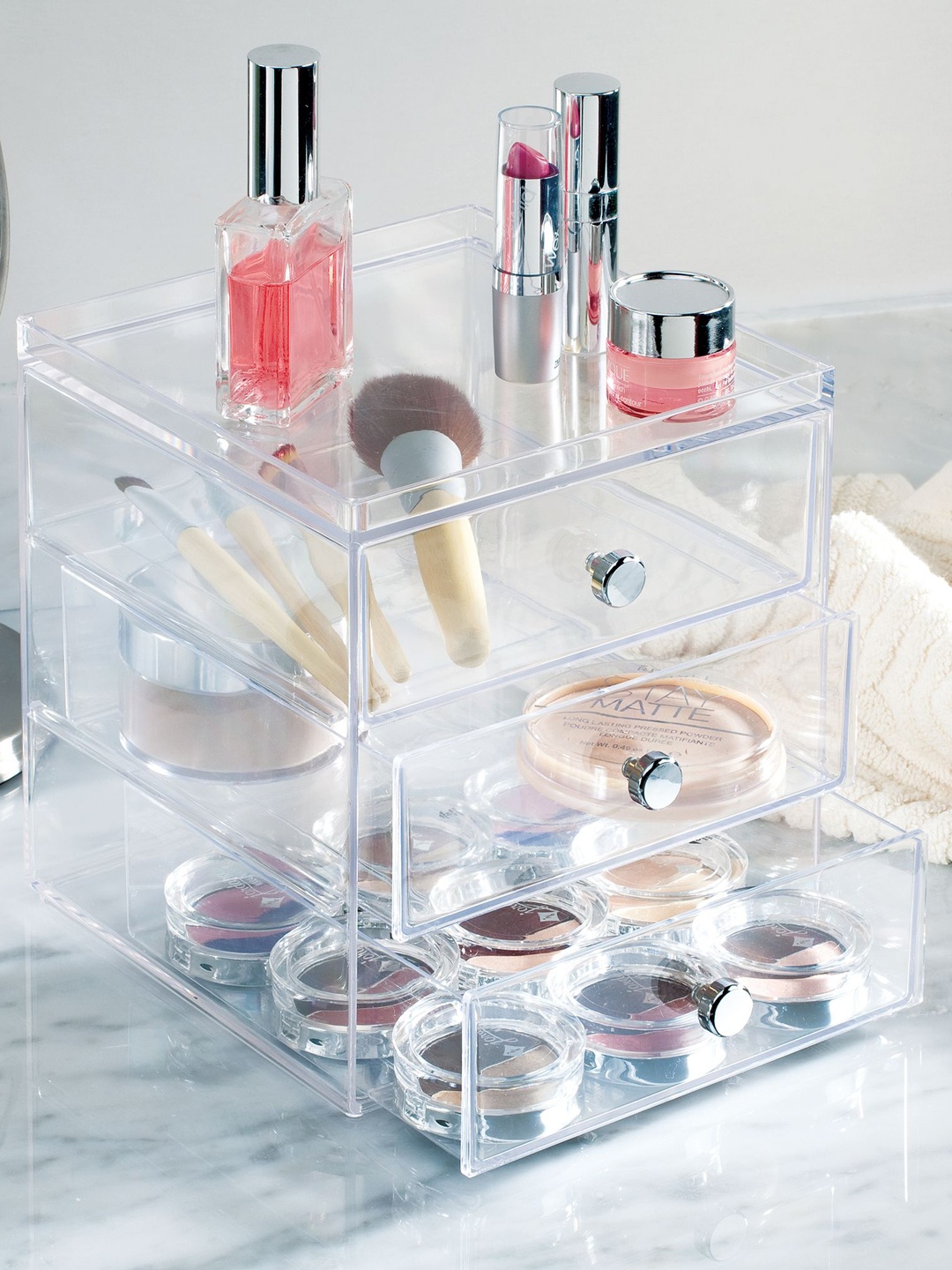 

INTERDESIGN Transparent Plastic Makeup Organiser