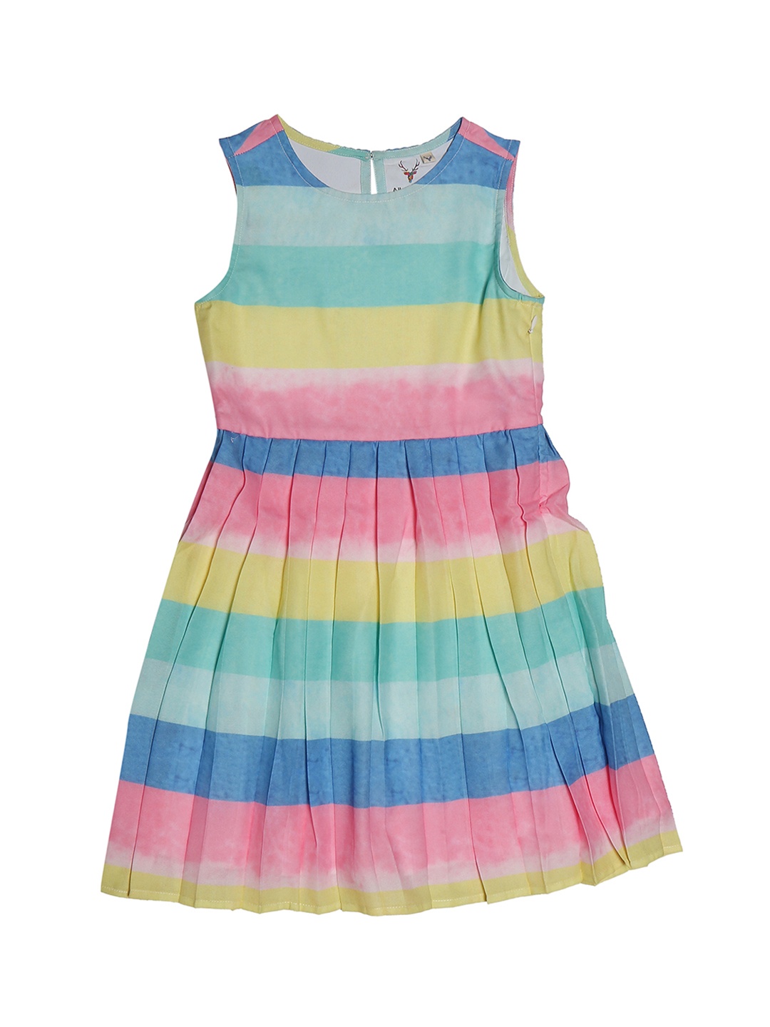 

Allen Solly Junior Girls Multicoloured Striped Fit and Flare Dress, Multi