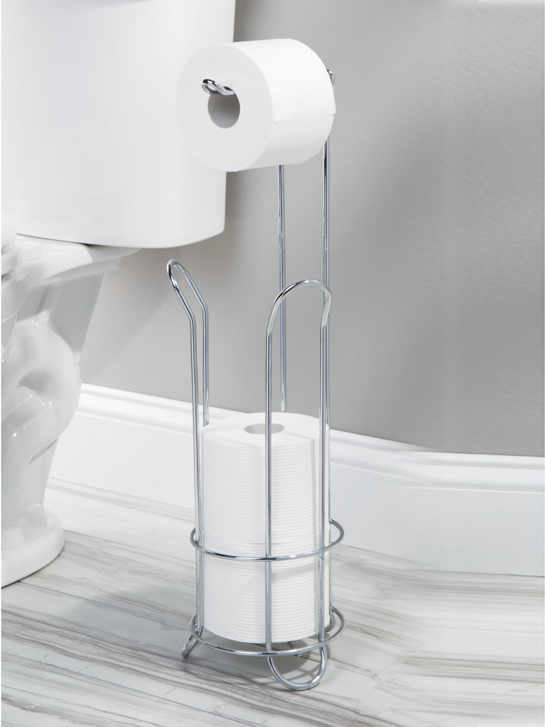 

INTERDESIGN Silver-Toned Toilet Tissue Holder