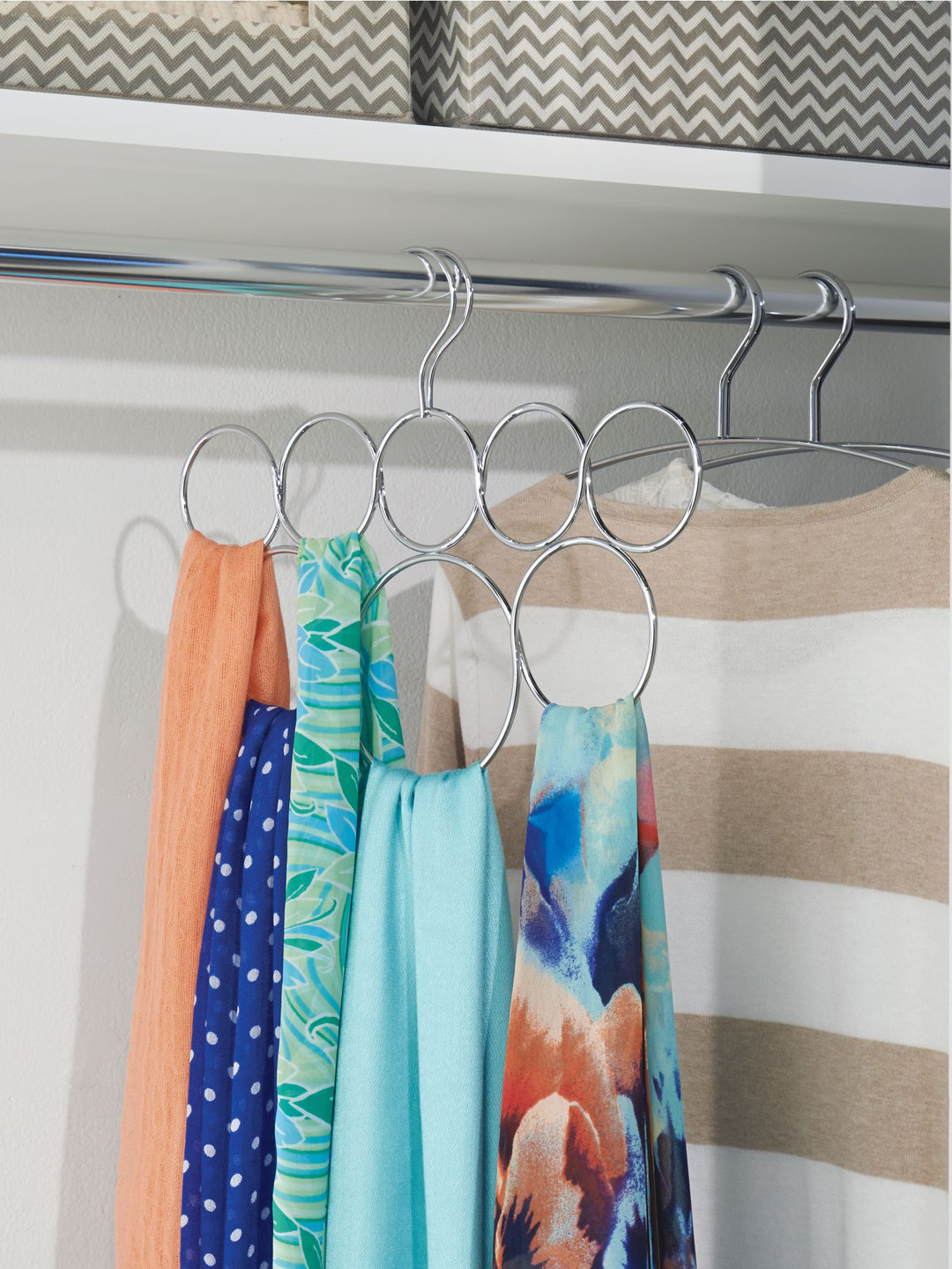 

InterDesign Classico Scarf Closet Organizer Hanger, Steel
