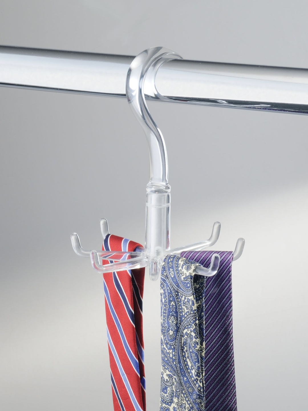 

InterDesign White Tie & Belt Closet Hanger Organizer