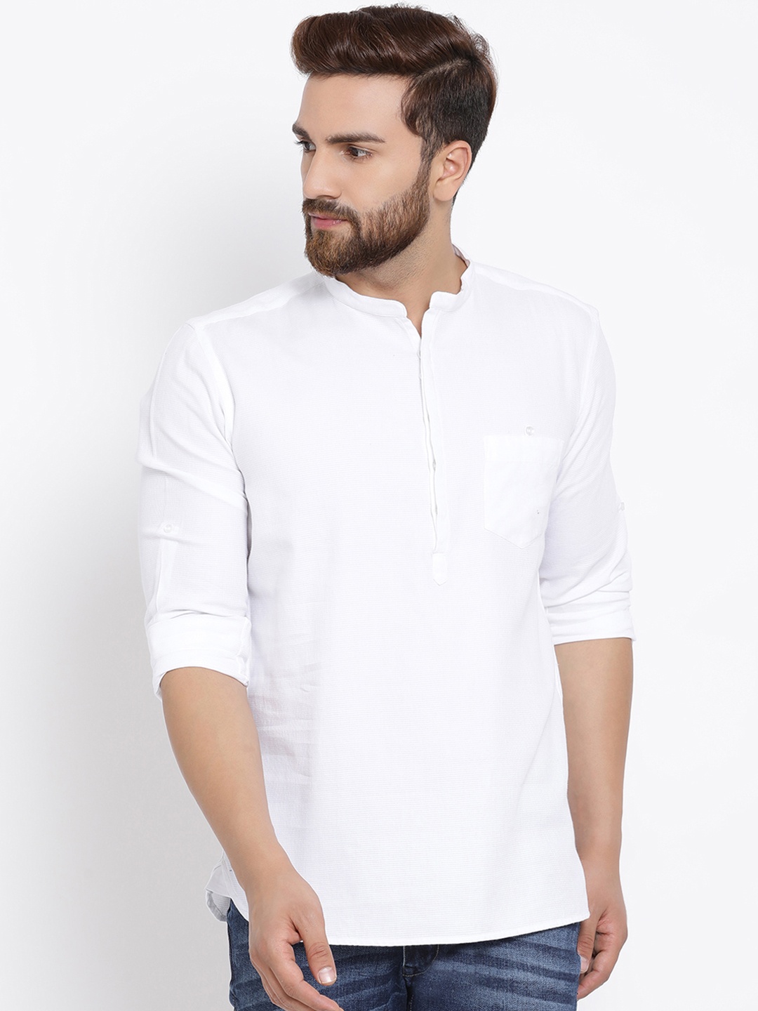 

Richlook Men White Slim Fit Solid Casual Shirt