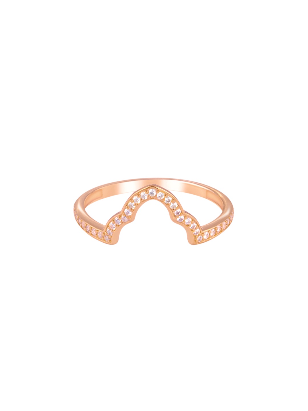 

TALISMAN Handcrafted Rose-Gold Plated and Cubic Zirconia Studded Ring